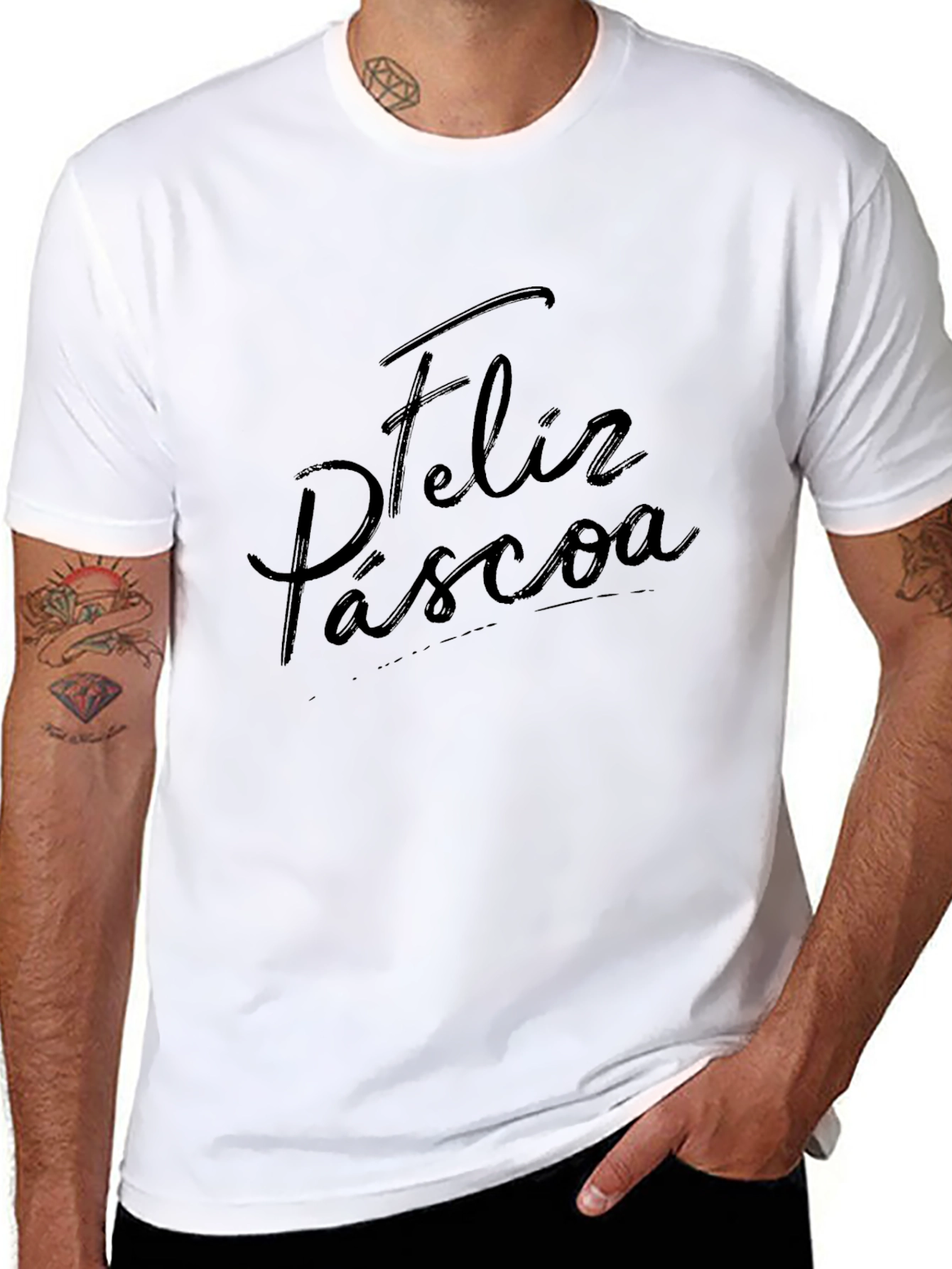 Feliz Pascoa Black T-Shirt