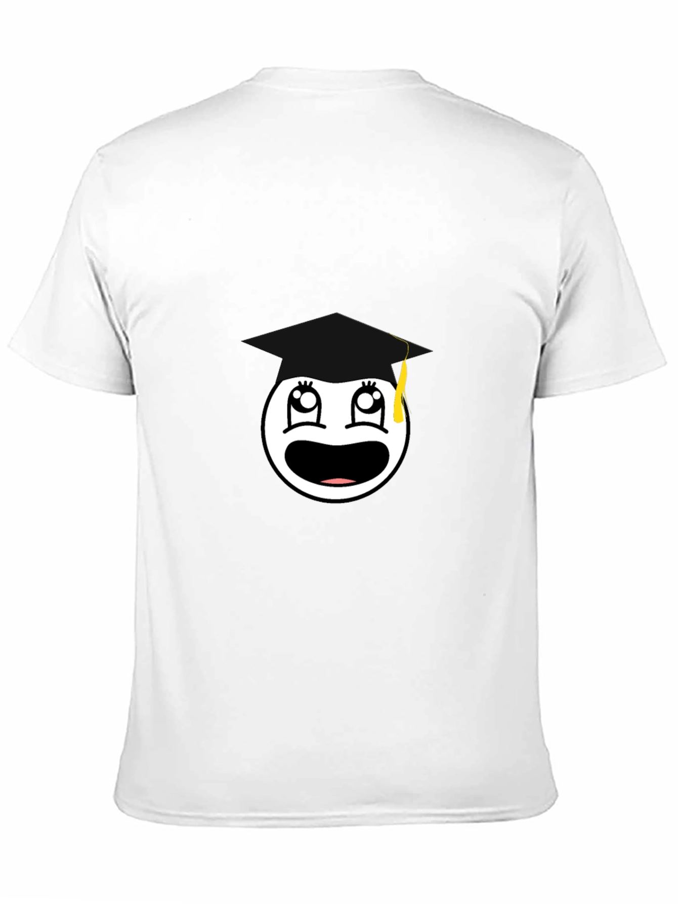 Graduation Smiley Face Black Graphic Tee