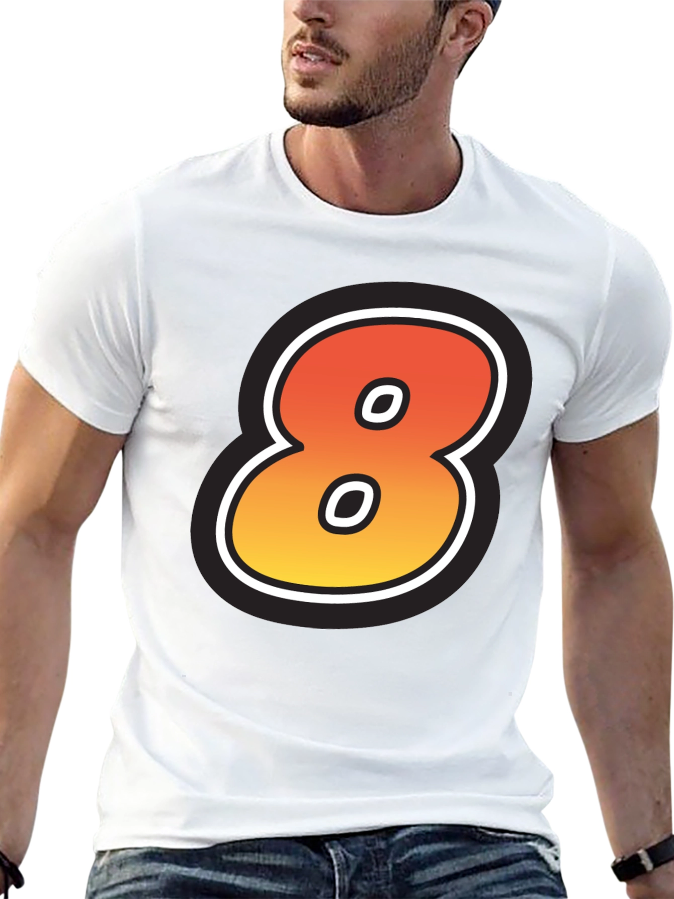 Number 8 Graphic T-Shirt - Cool Casual Tee