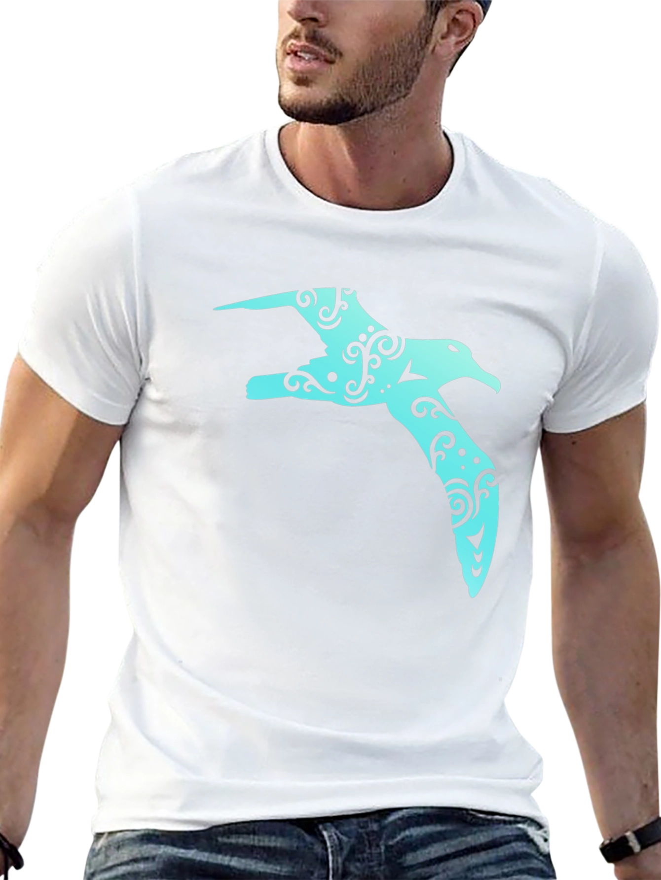 Albatross Graphic Tee - Stylish Bird Design Black T-Shirt