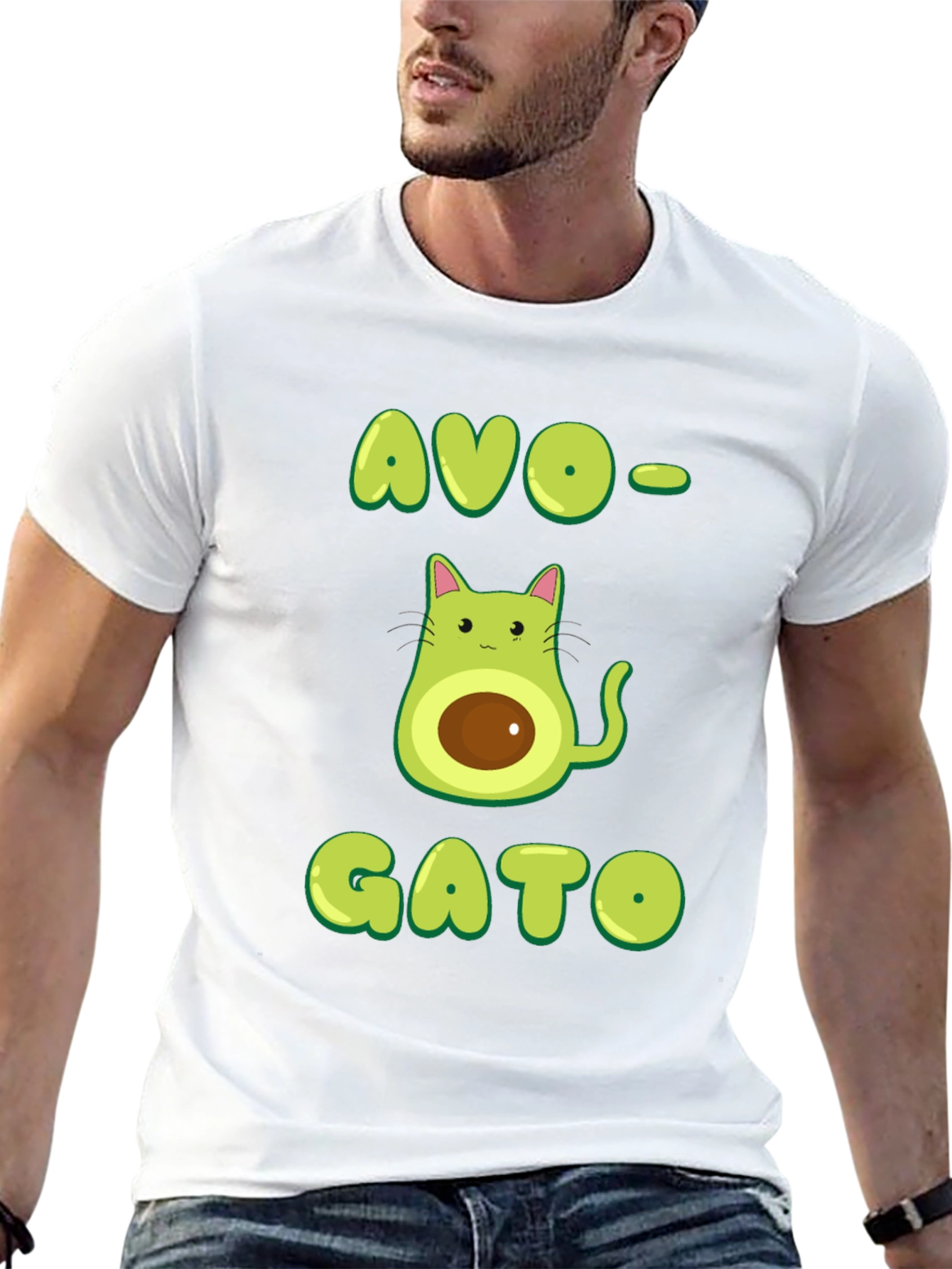 Avo-Gato T-Shirt: Avocado Cat Graphic Tee