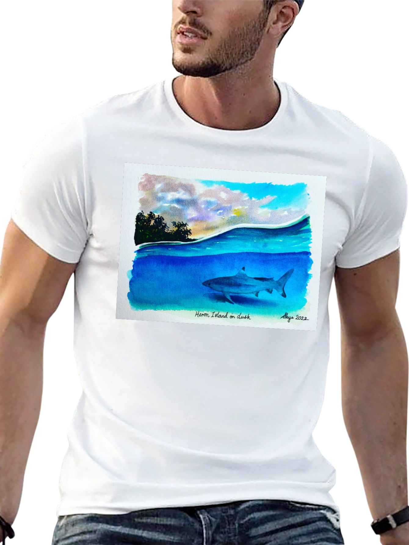 Heron Island Shark Art T-Shirt