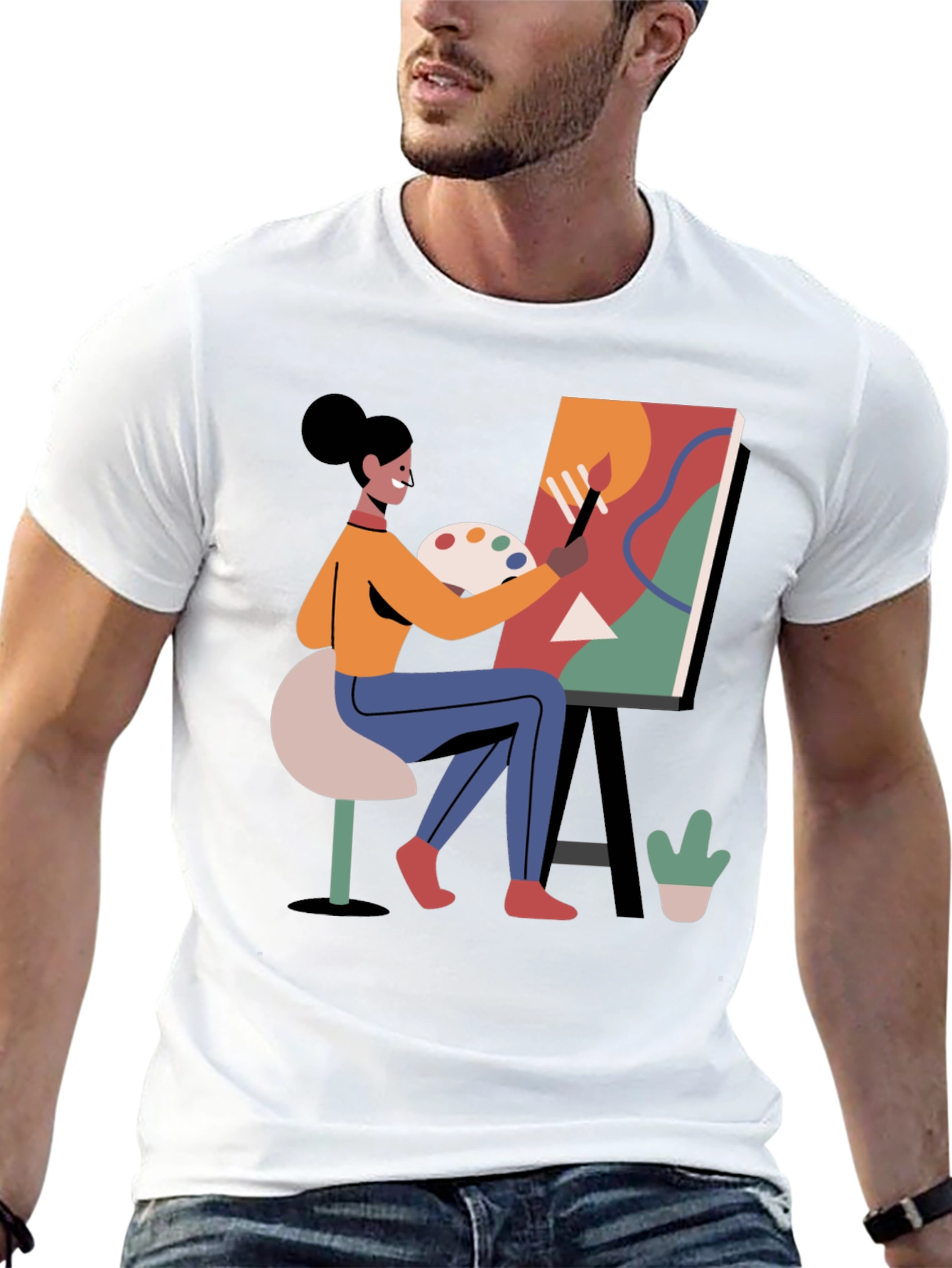 Artist Painting T-Shirt - Creative Graphic Tee