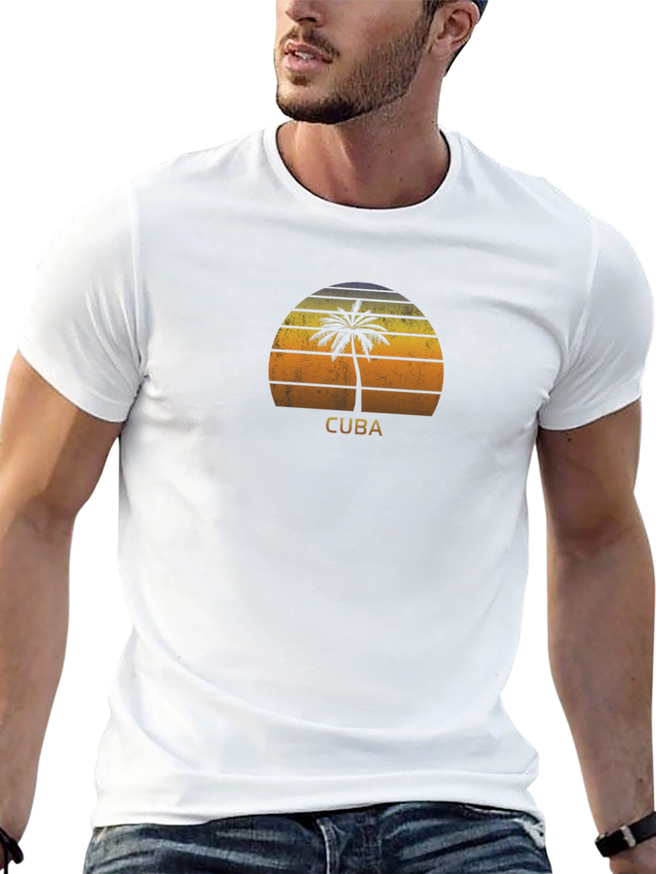 Cuba Palm Tree Sunset T-Shirt