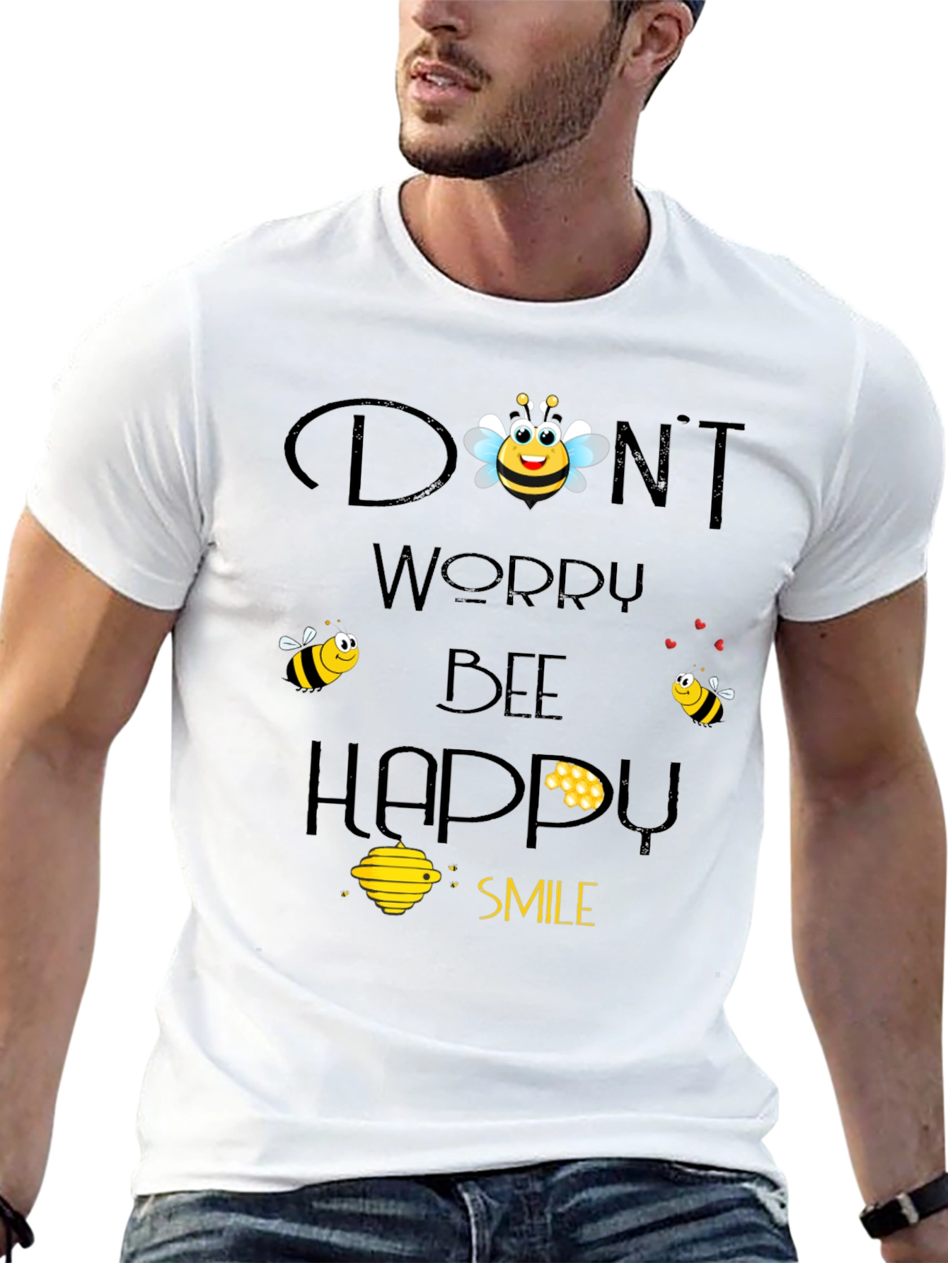 Dont Worry Bee Happy Graphic T-Shirt