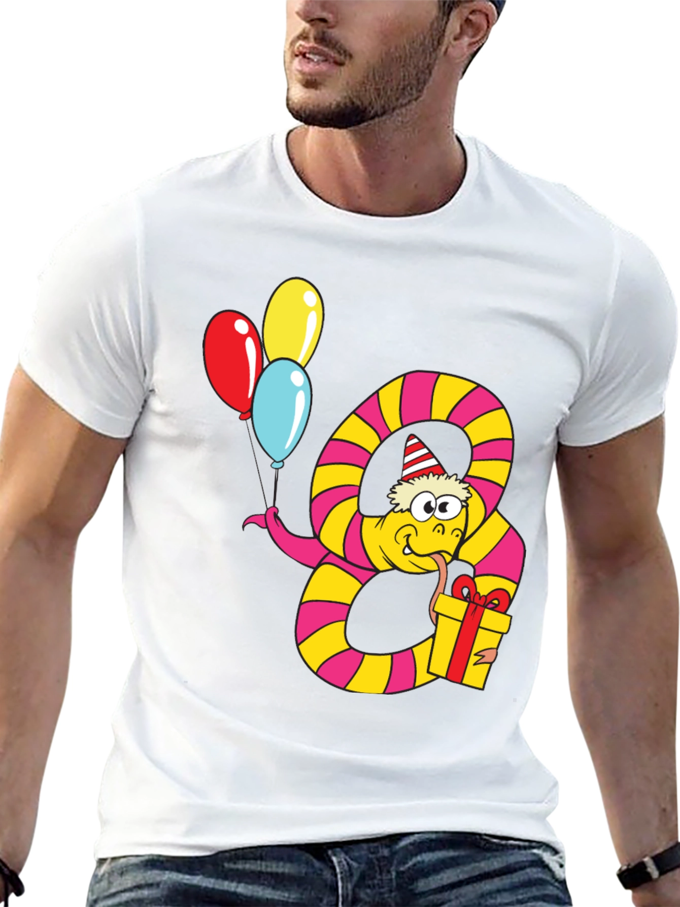 Birthday Snake Graphic Tee - Party Animal Shirt
