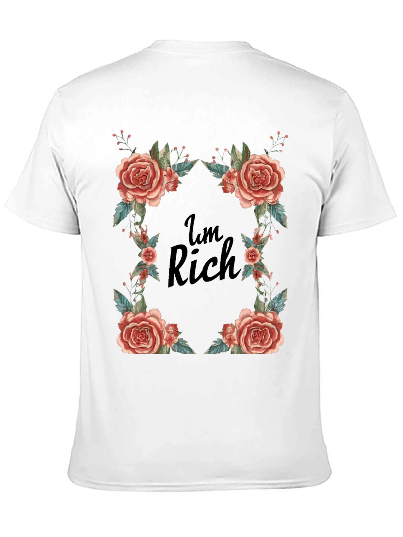 Im Rich Floral Graphic Black T-Shirt