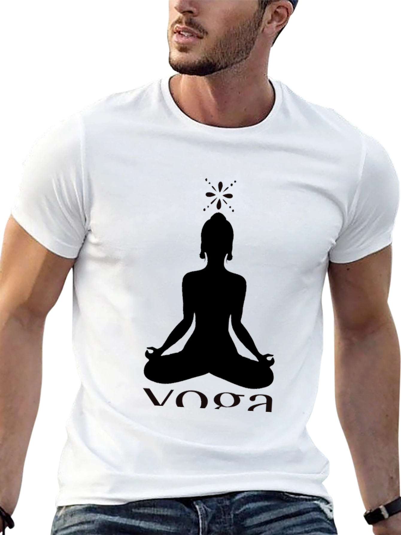 Yoga Meditation Graphic Tee - Mens Black T-Shirt