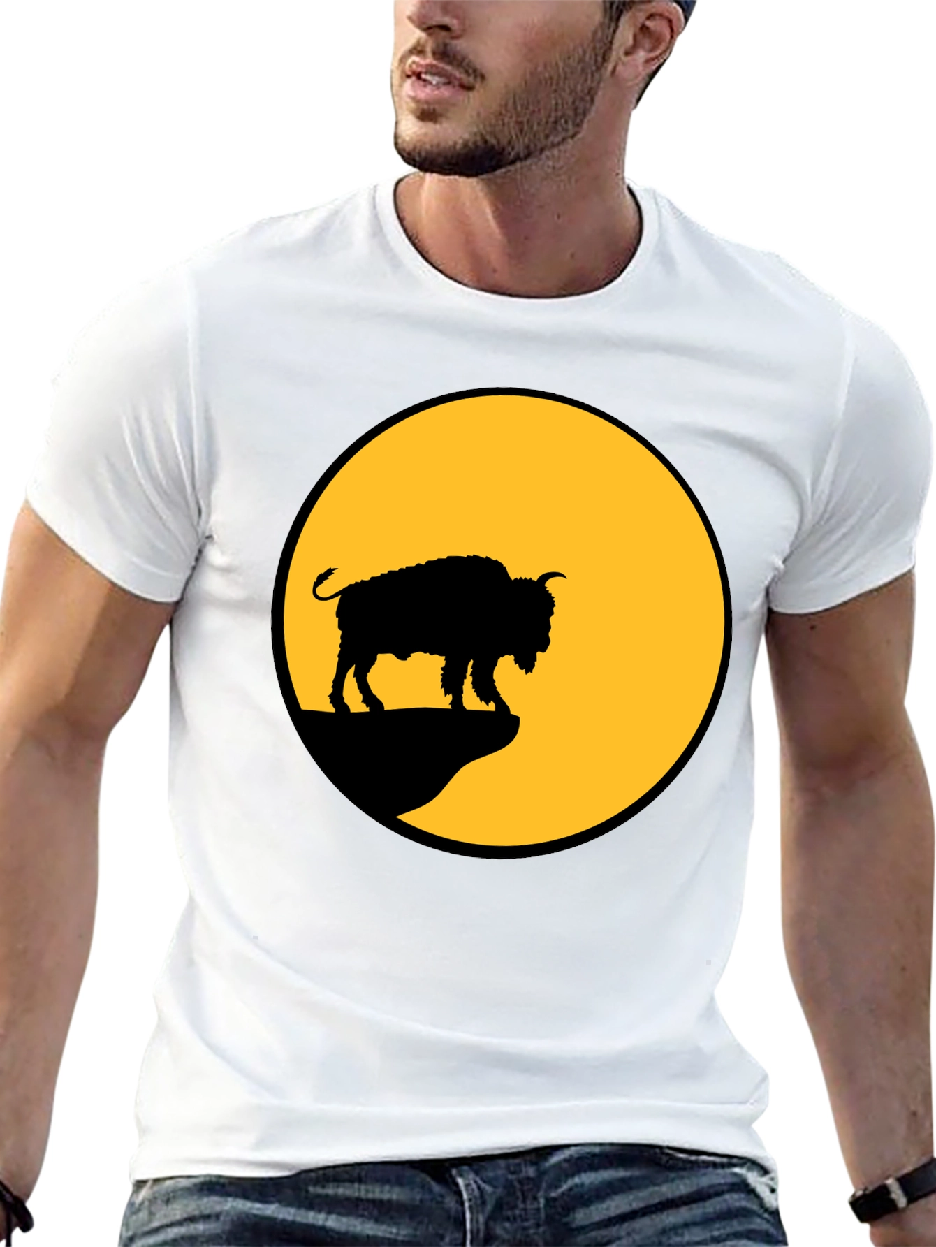 Bison Silhouette T-Shirt - Black Tee
