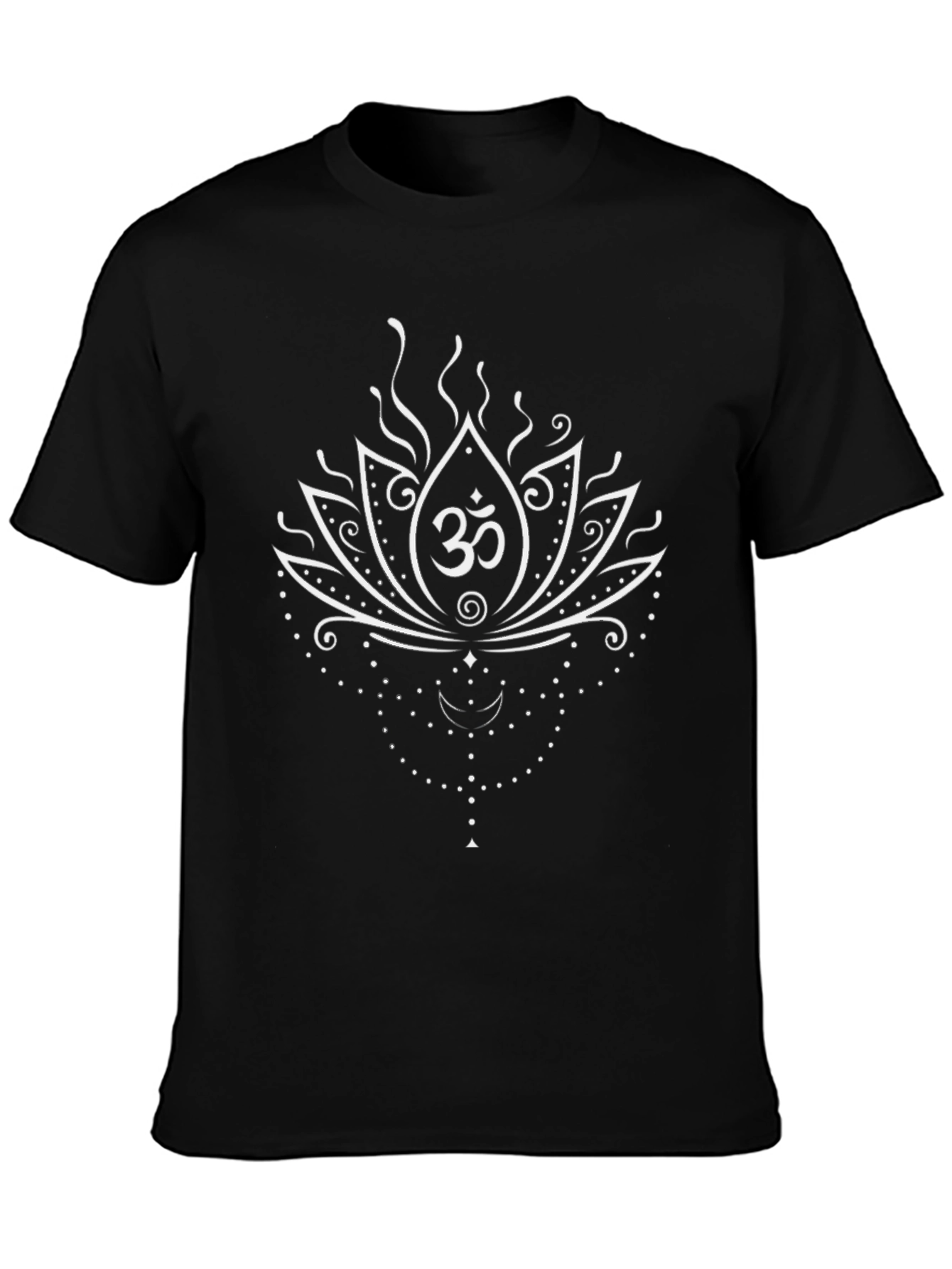 Om Lotus Graphic Tee - Black Cotton T-Shirt