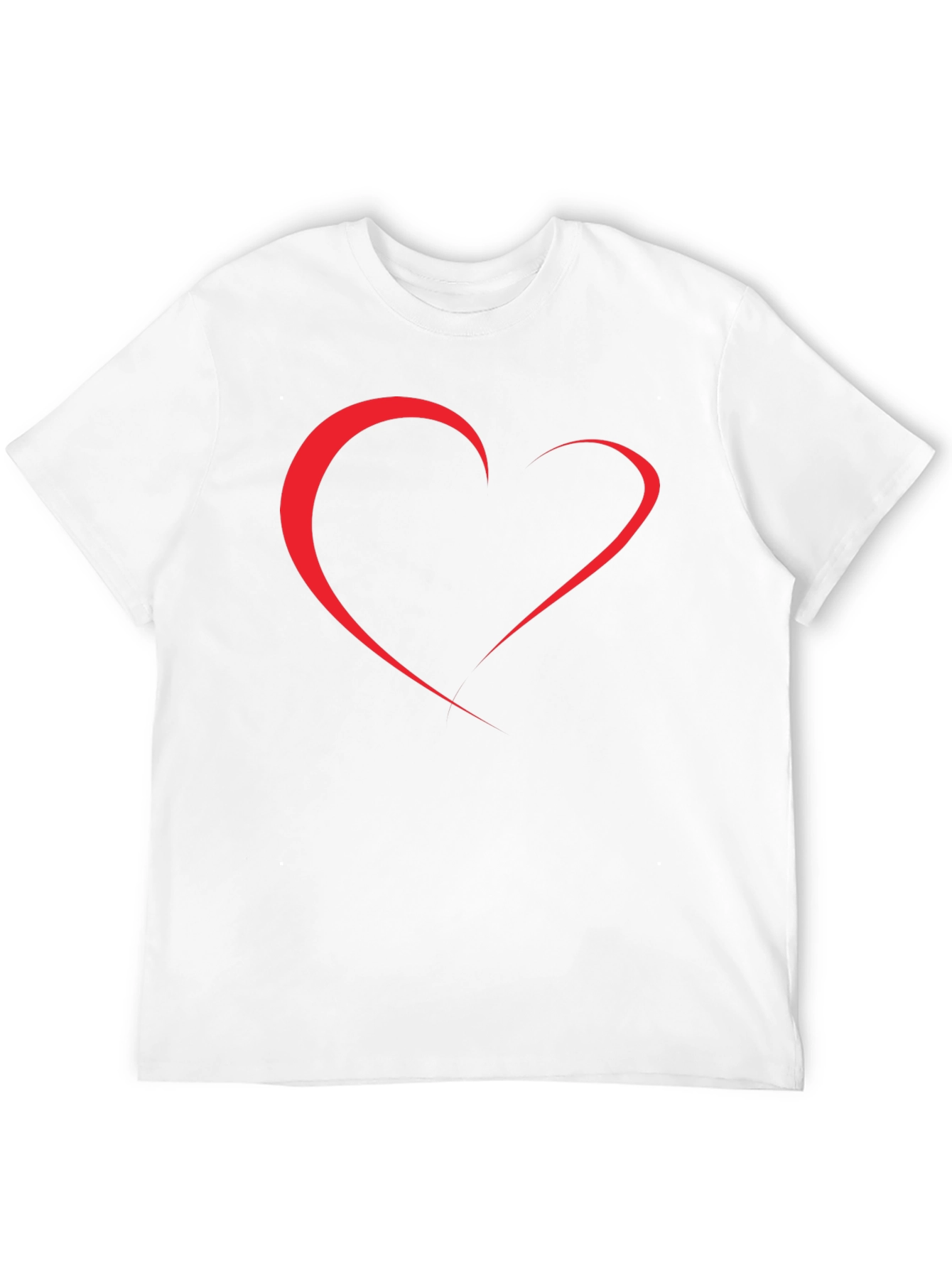 Heart Line Art Black T-Shirt