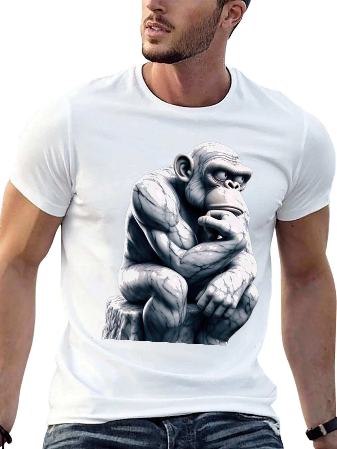 Thinking Monkey Graphic Tee - Black
