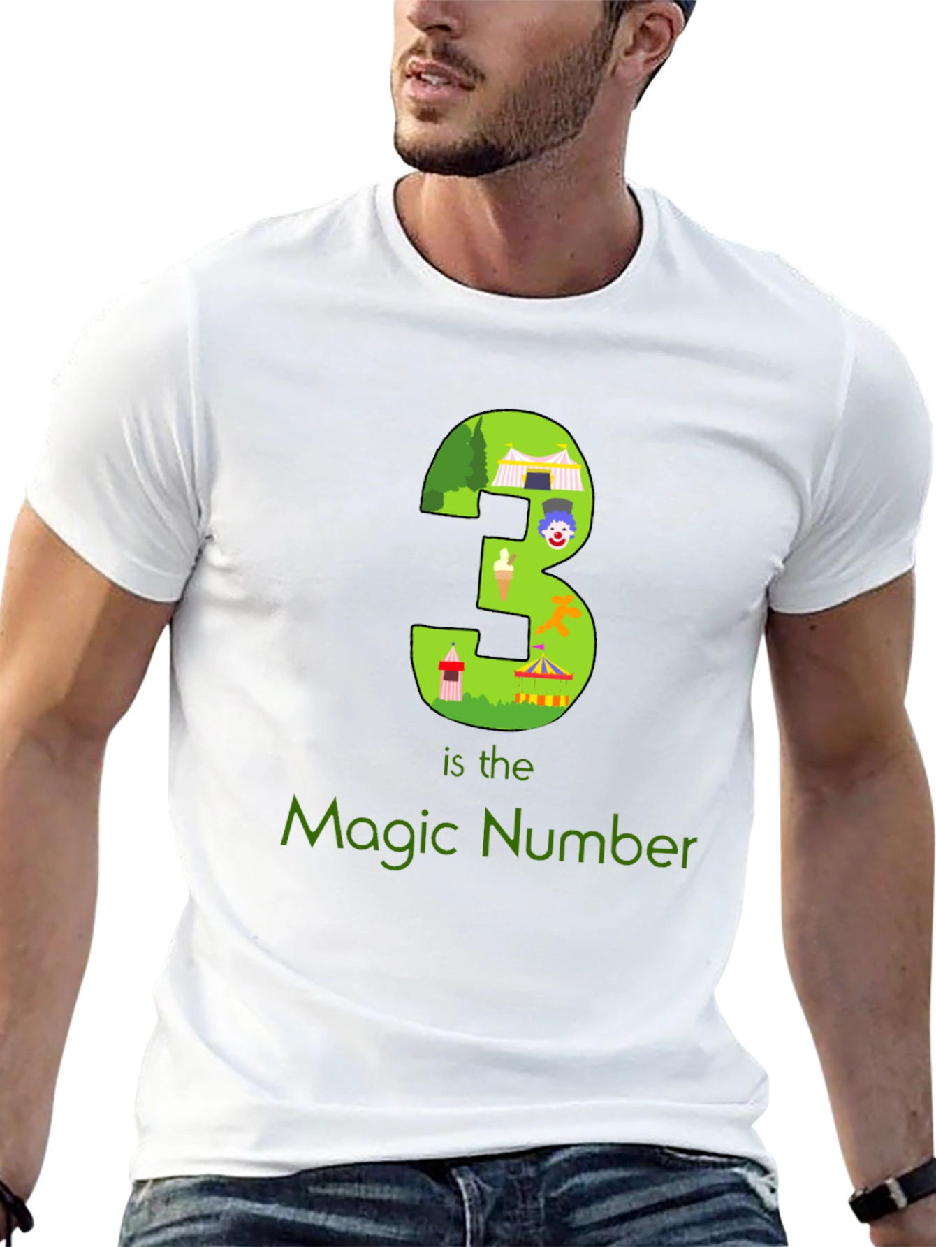 Magic Number 3 Graphic T-Shirt - Black