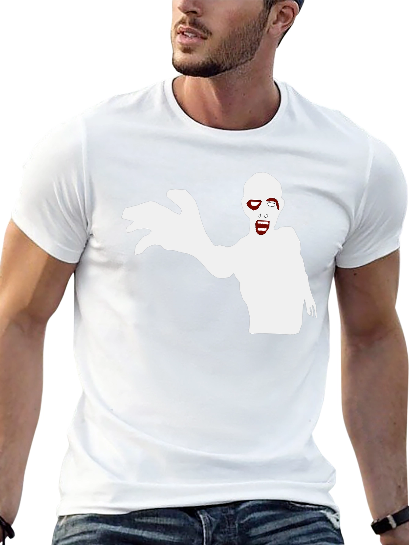 Zombie Graphic Print Black T-Shirt