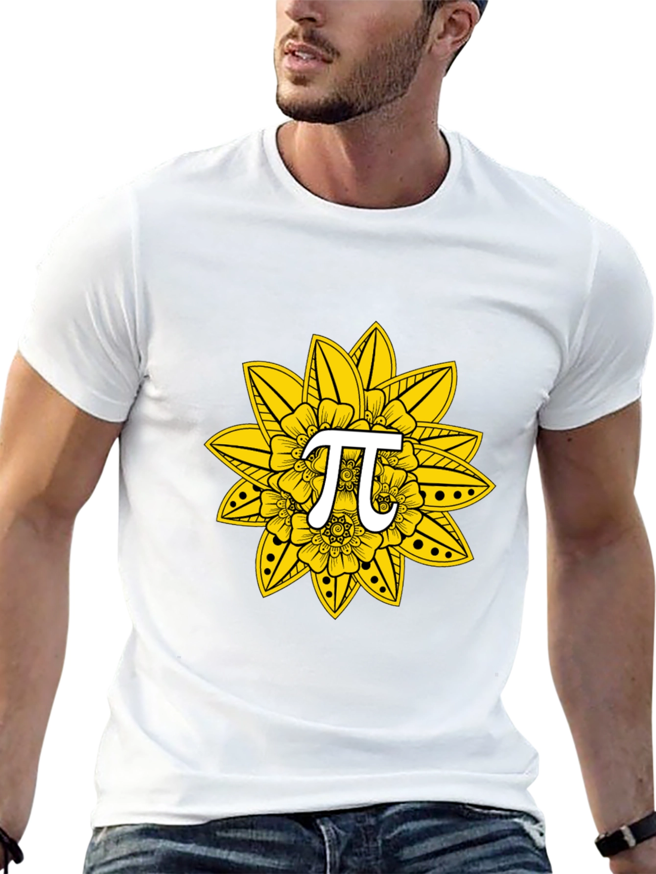 Pi Symbol Floral Design T-Shirt - Math Tee