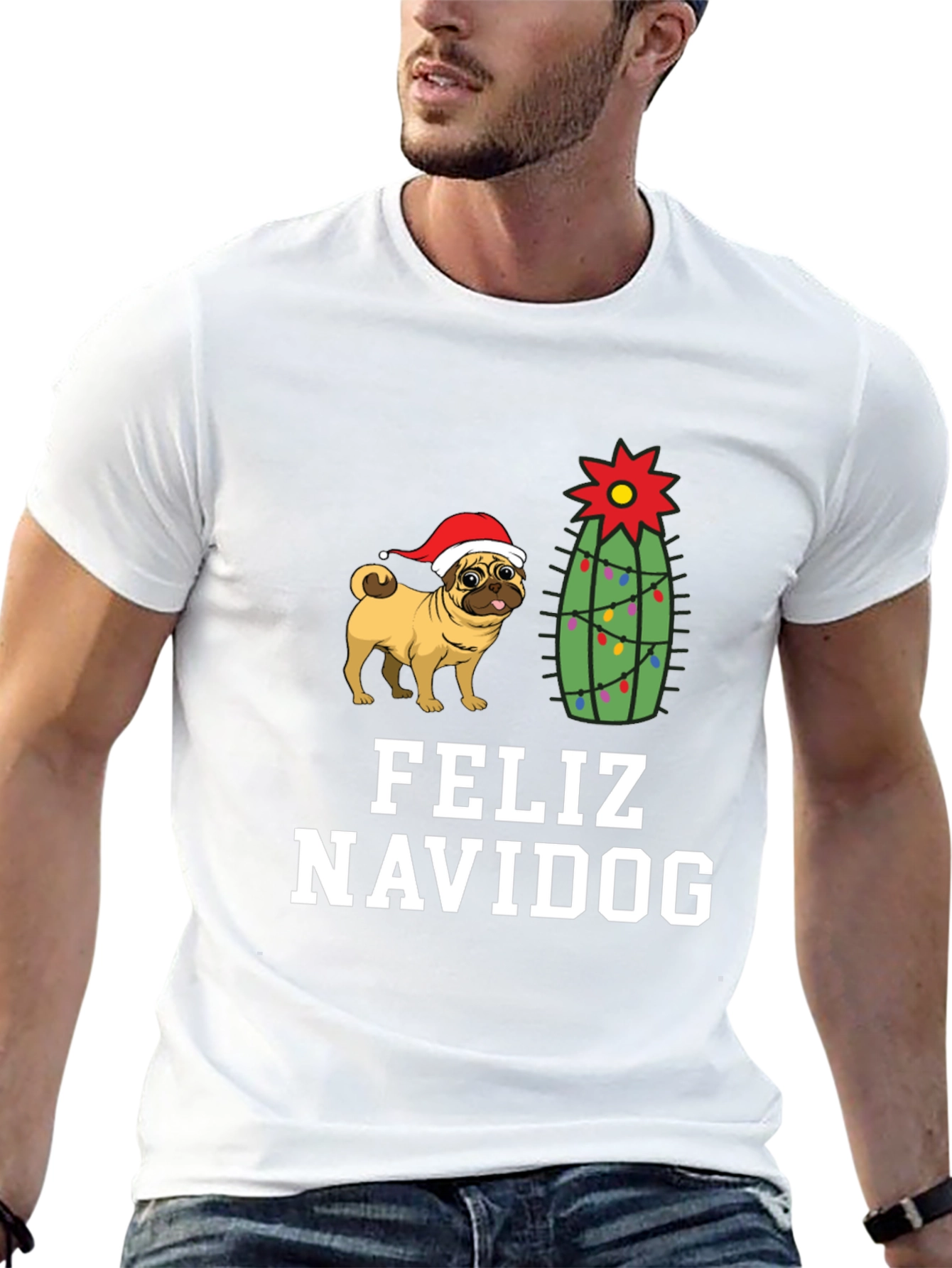 Feliz Navidog Christmas Pug T-Shirt