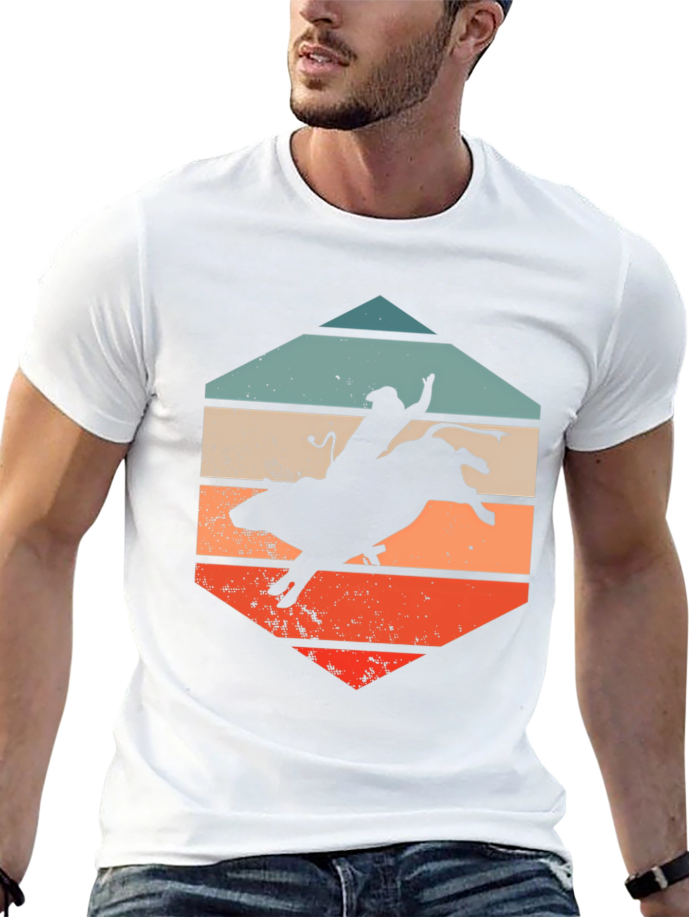 Retro Bull Rider T-Shirt - Western Style