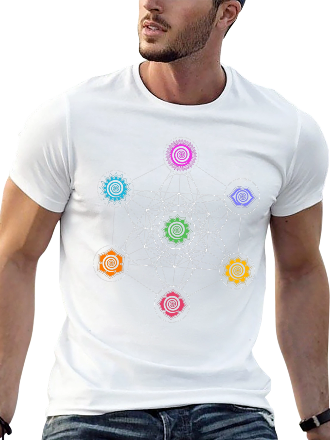Metatrons Cube Chakra T-Shirt - Sacred Geometry Tee