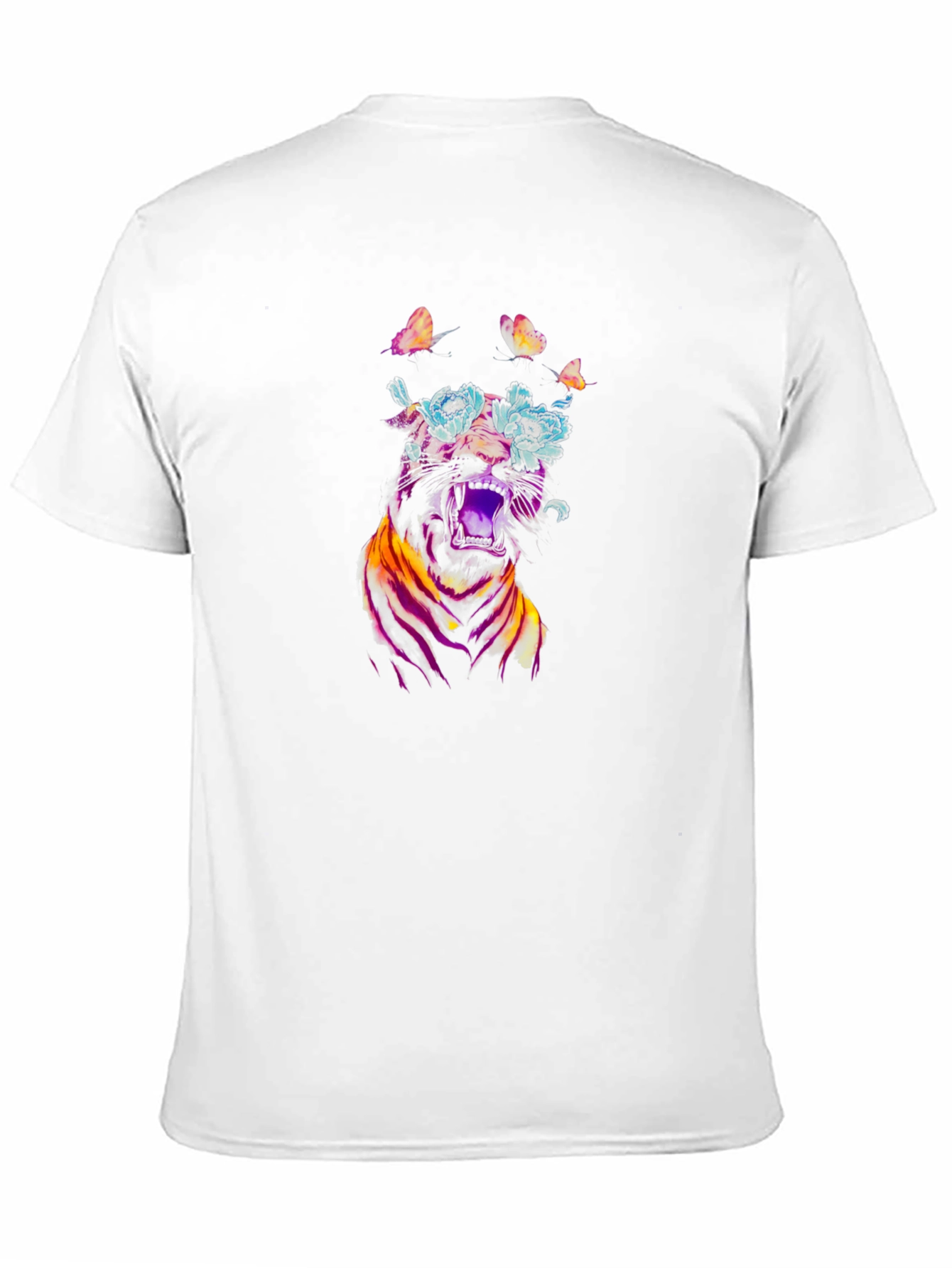 Floral Tiger Graphic Black T-Shirt