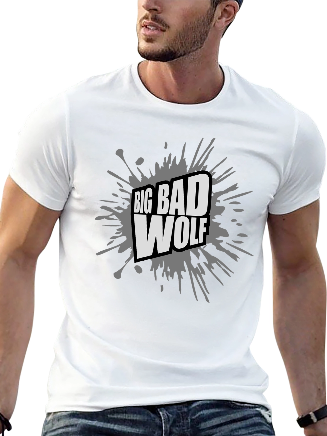 Big Bad Wolf Graphic Tee - Black Cotton T-Shirt