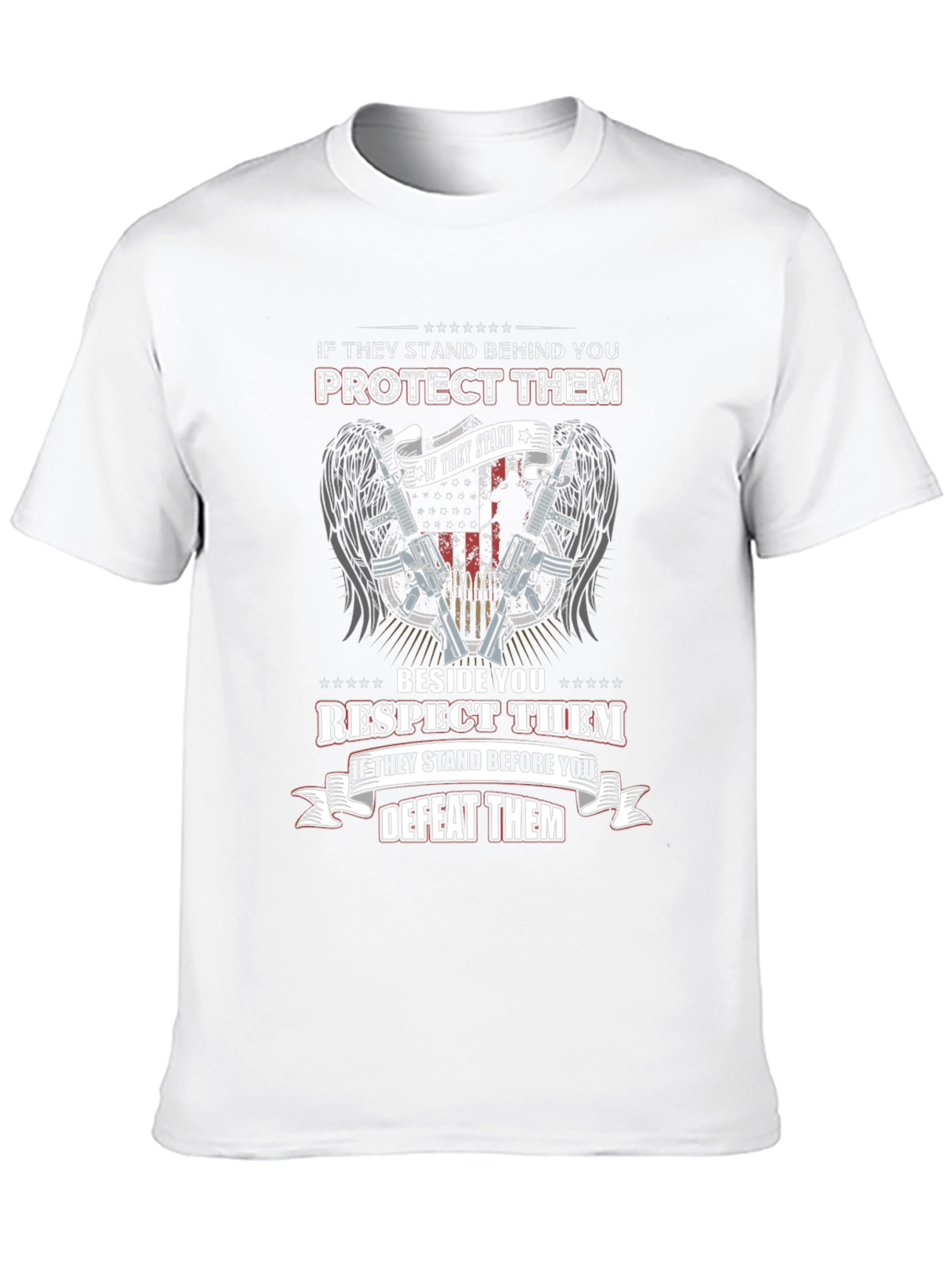 Patriotic Protect/Respect/Defeat Graphic T-Shirt