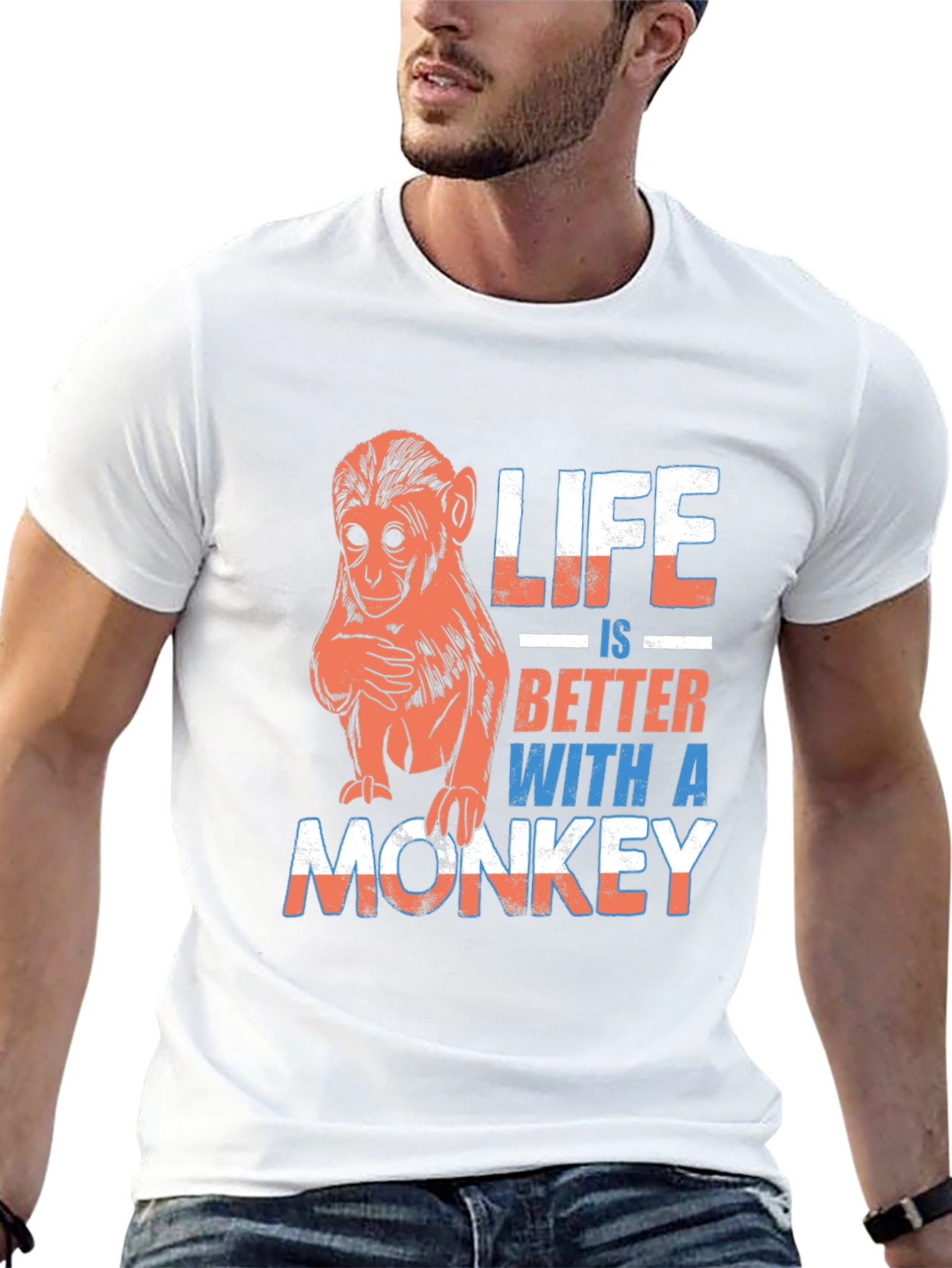 Life is Better With A Monkey Graphic T-Shirt