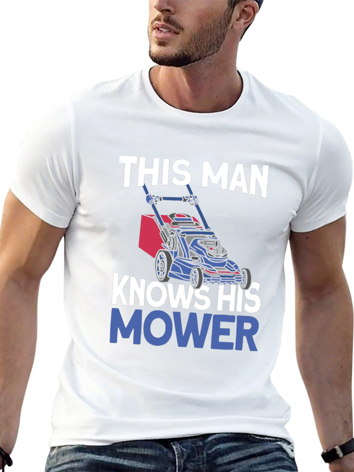 Knows His Mower Mens T-Shirt