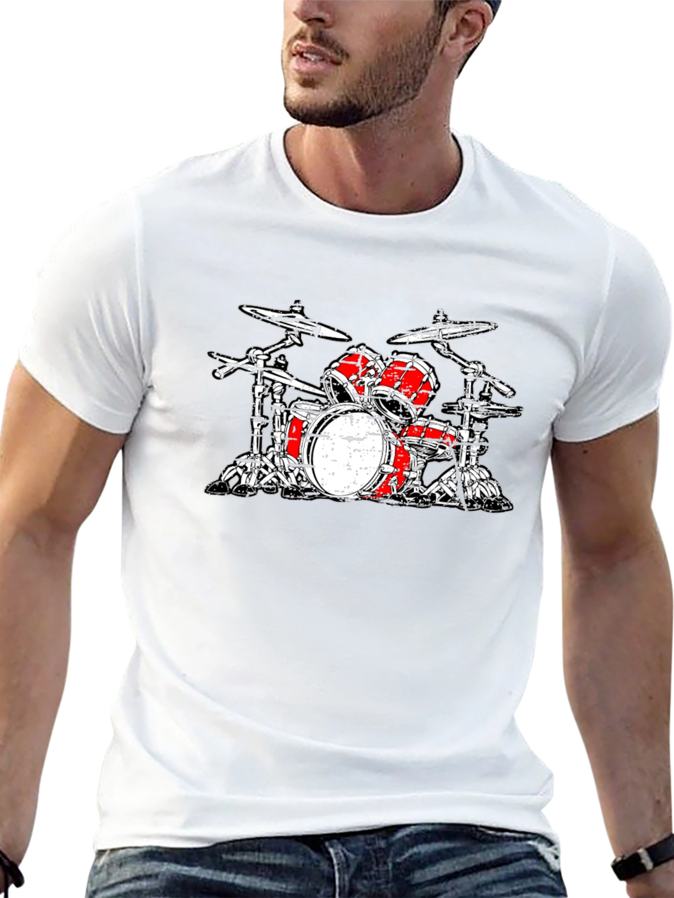 Drum Kit Graphic T-Shirt - Black