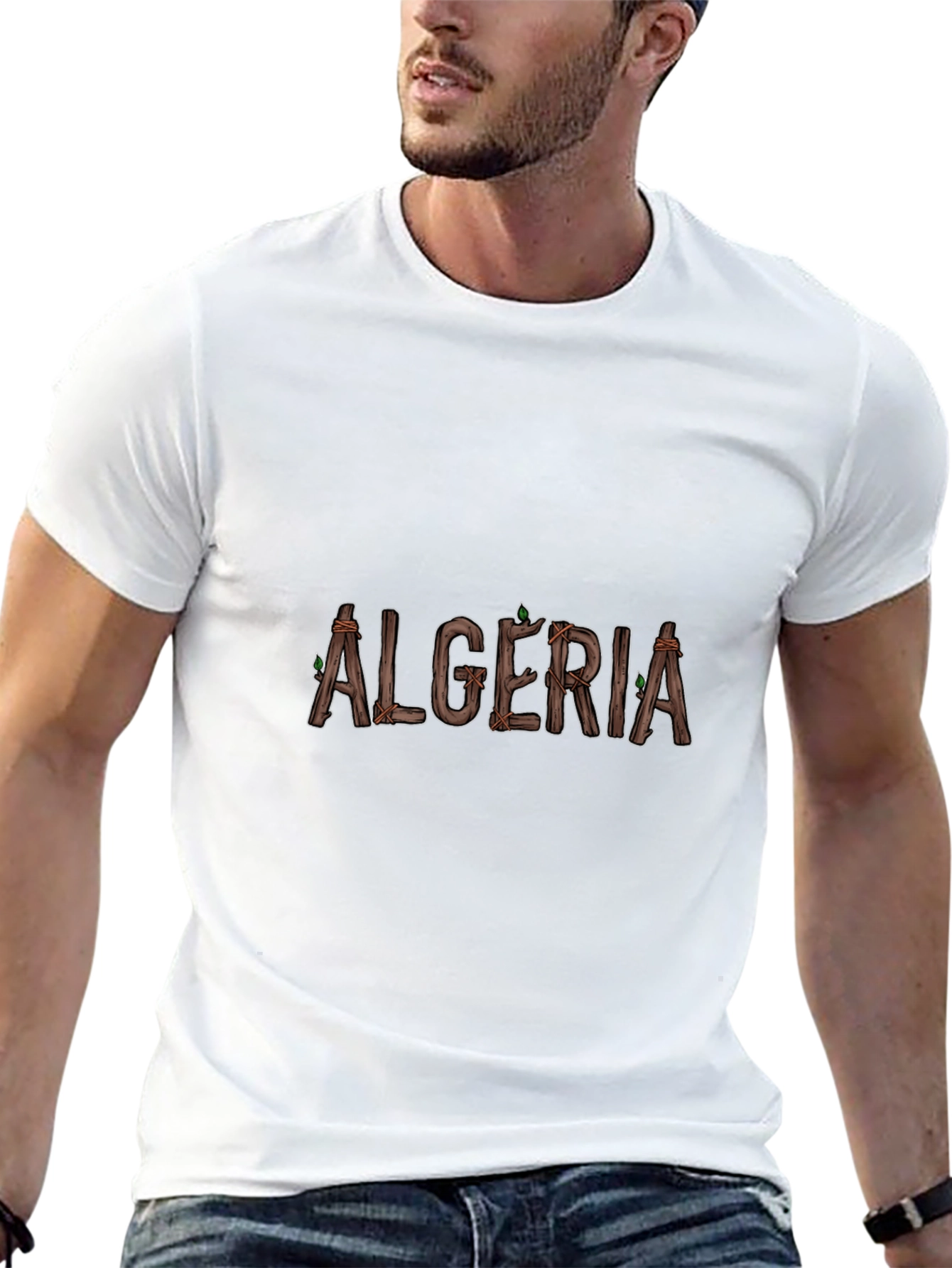 Algeria Wooden Style Graphic Tee