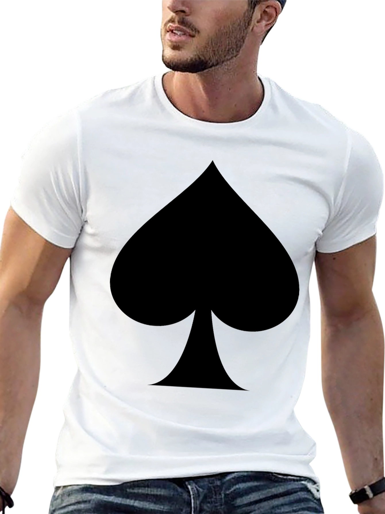 Mens Black Spade Graphic T-Shirt