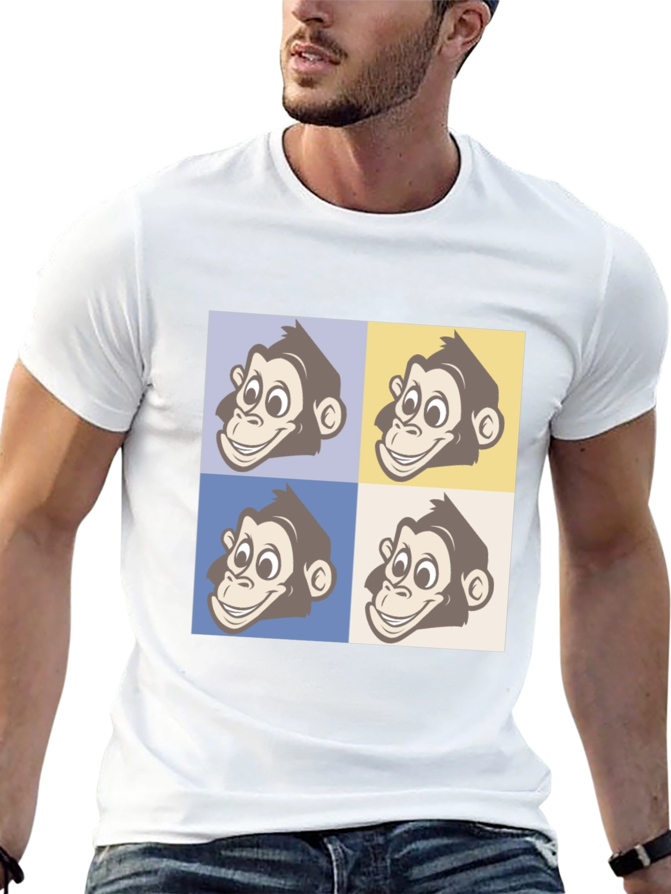 Monkey Faces Graphic Tee - Funky Unisex T-Shirt