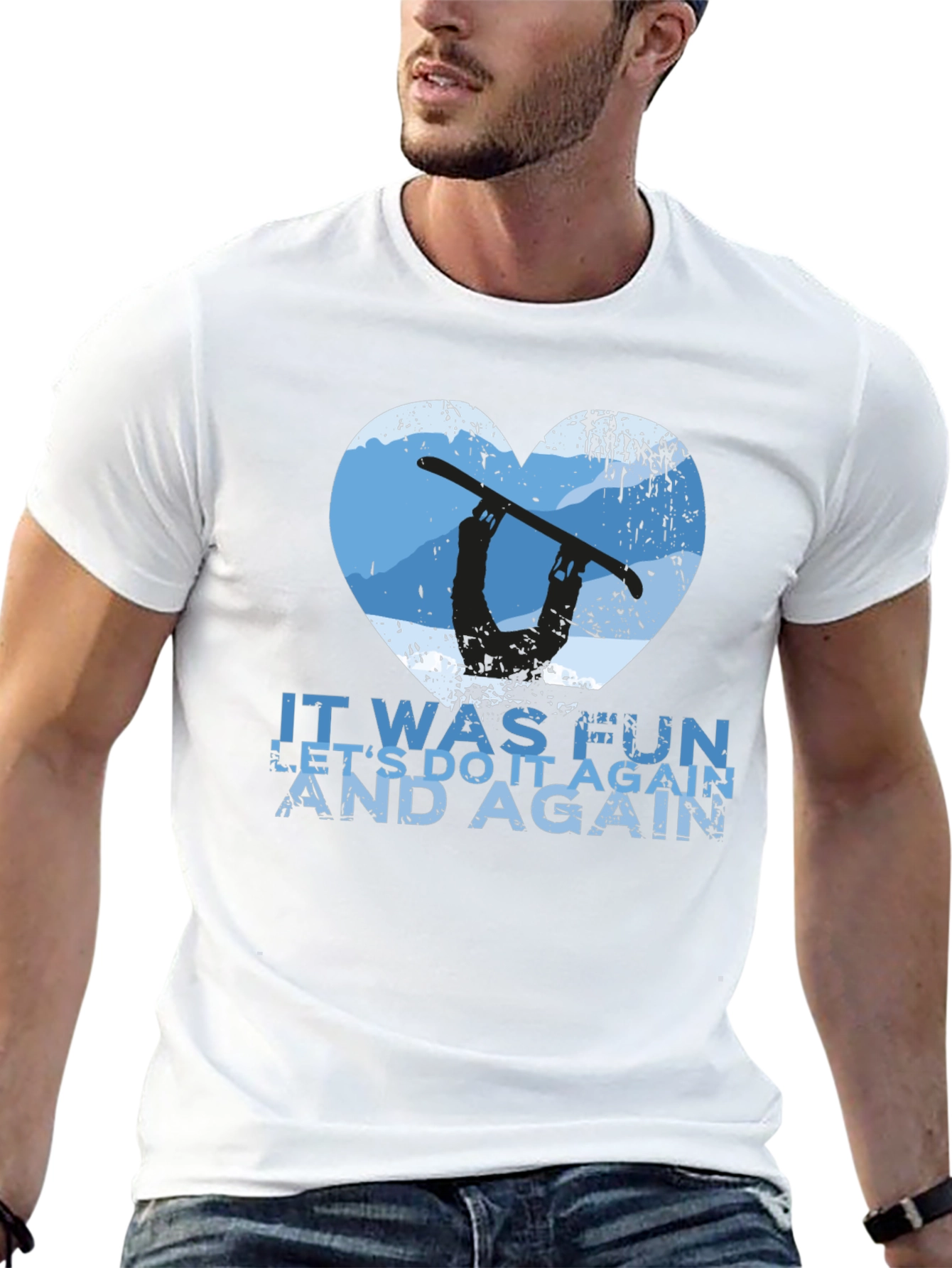 Snowboarder Heart Graphic Tee - Lets Do It Again!