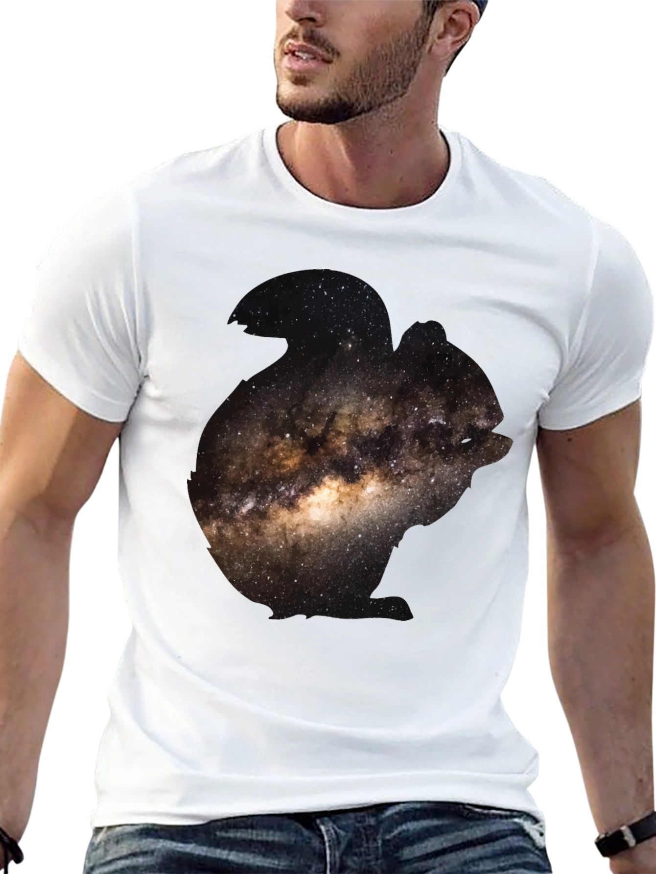 Galaxy Print Black T-Shirt for Men