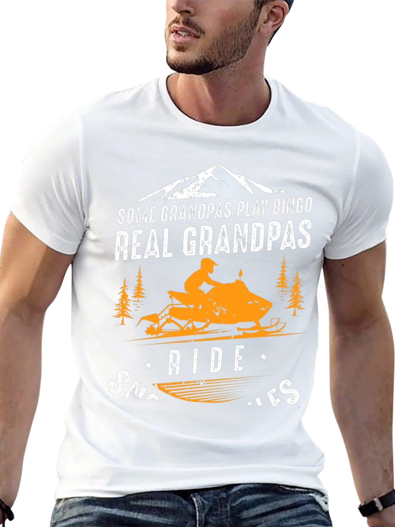 Real Grandpas Ride Snowmobiles T-Shirt
