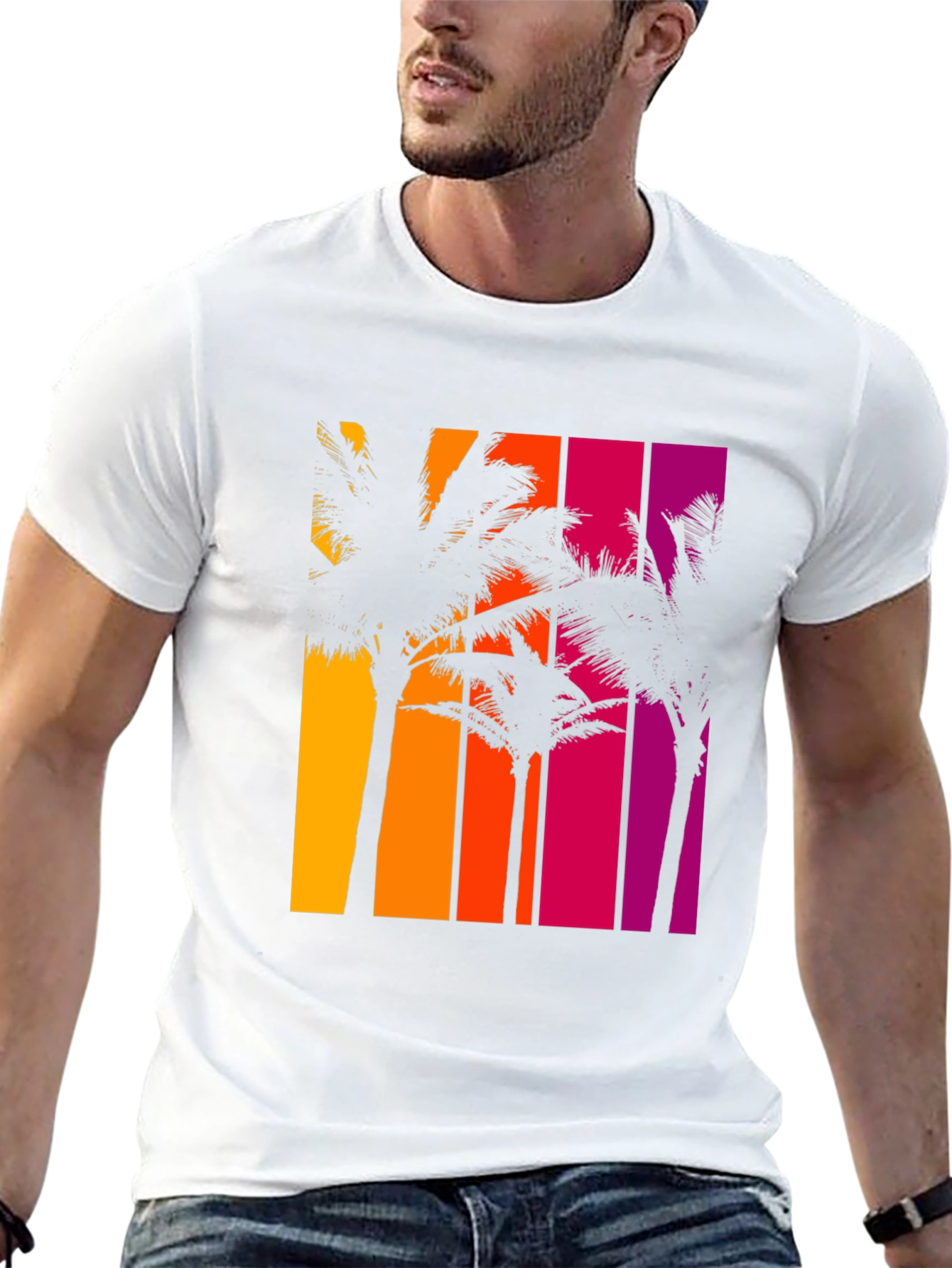 Retro Palm Sunset Graphic Tee