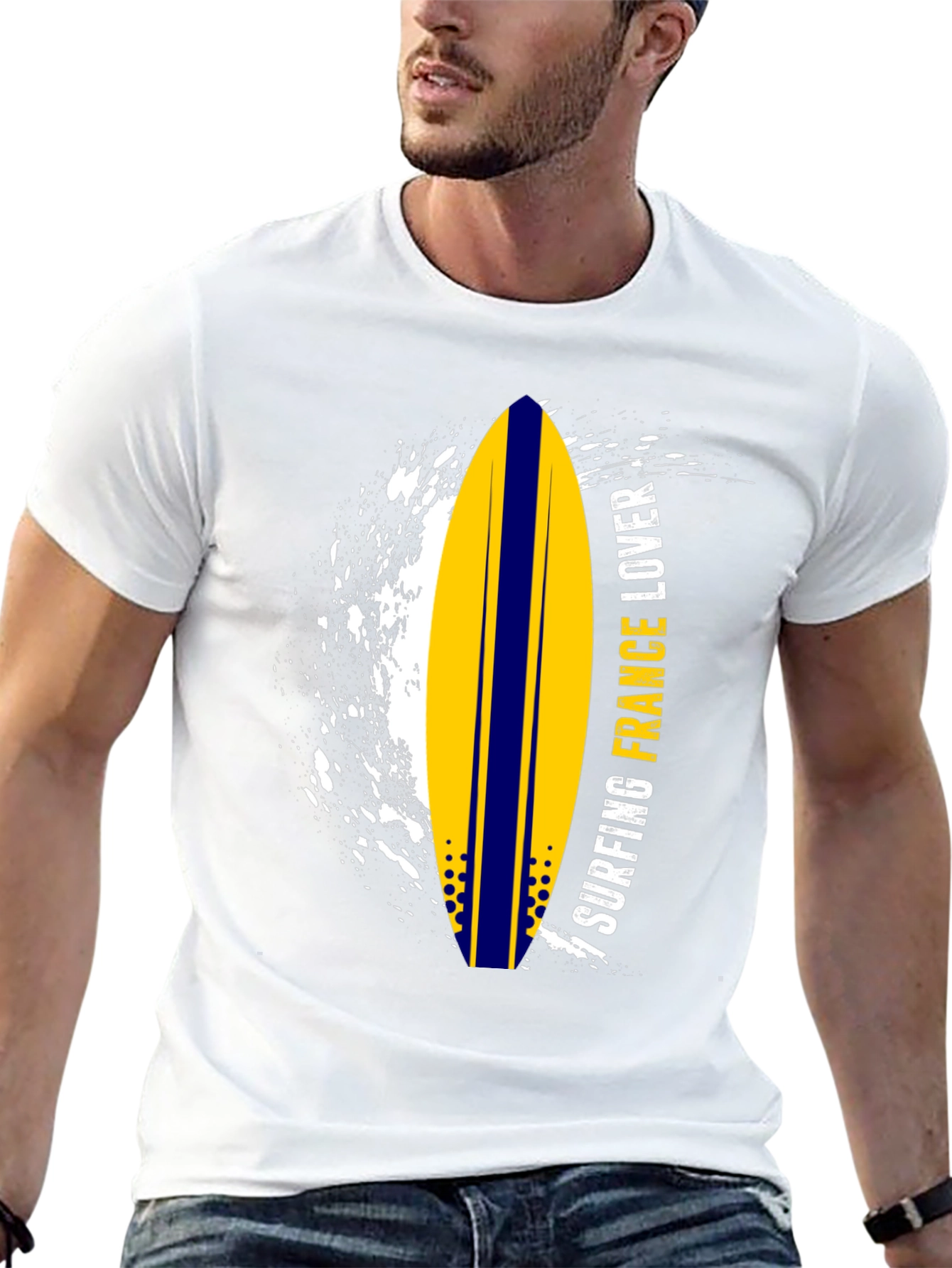 Surfing France Lover Graphic Tee - Black