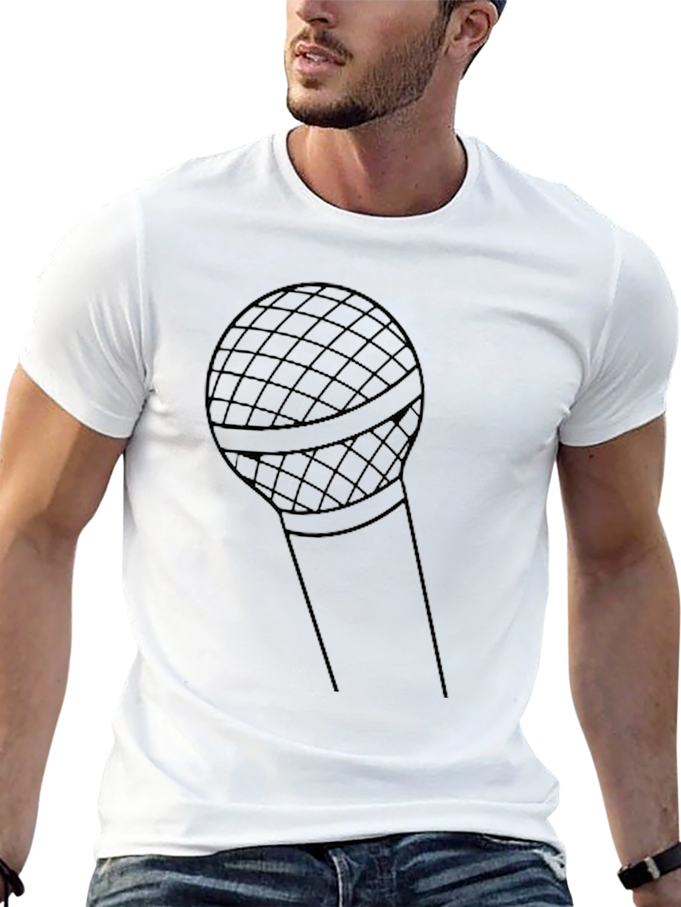 Black Microphone Graphic Tee - Stylish Music Lover Shirt