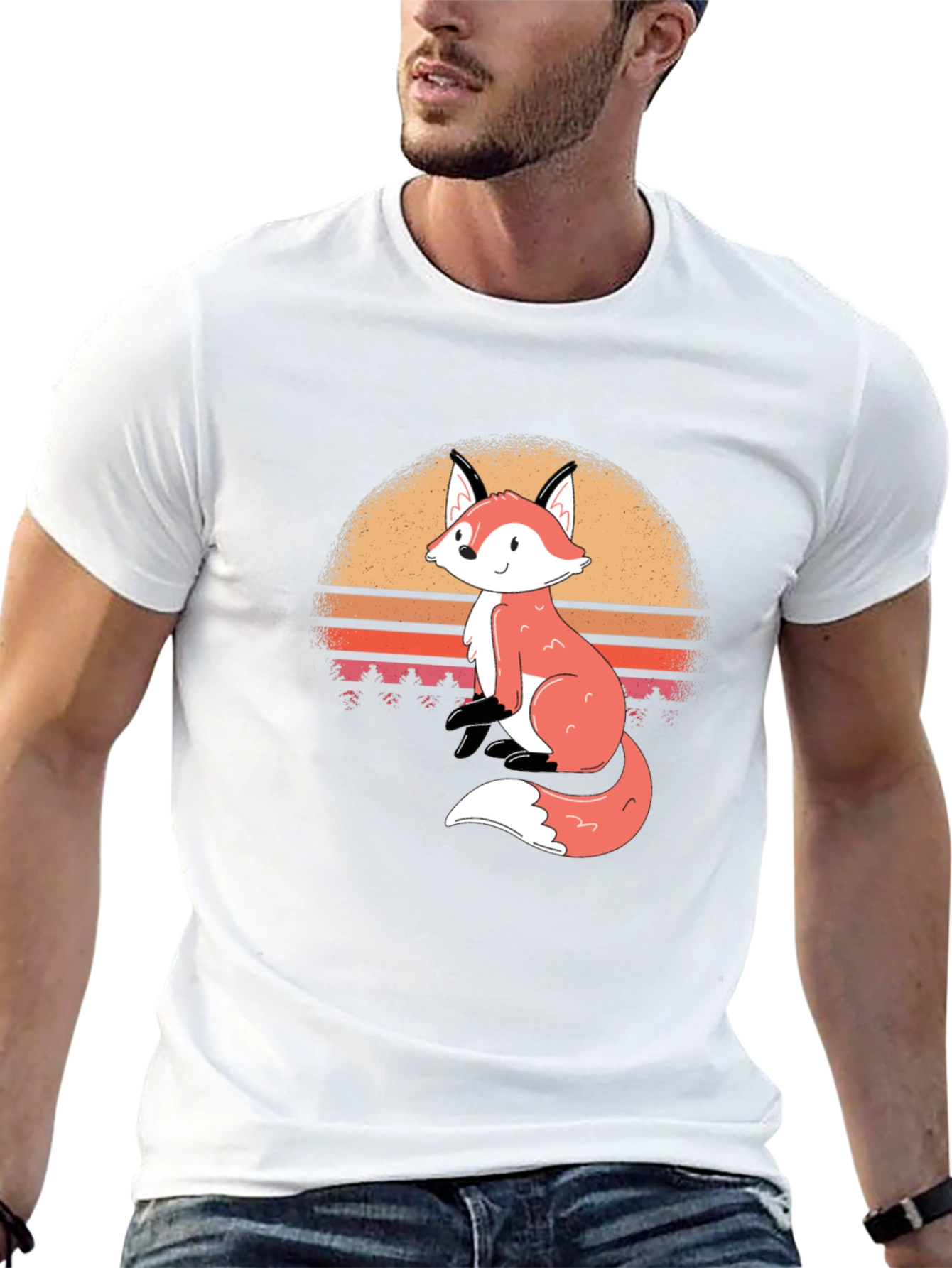 Fox Sunset Graphic T-Shirt - Stylish Casual Wear
