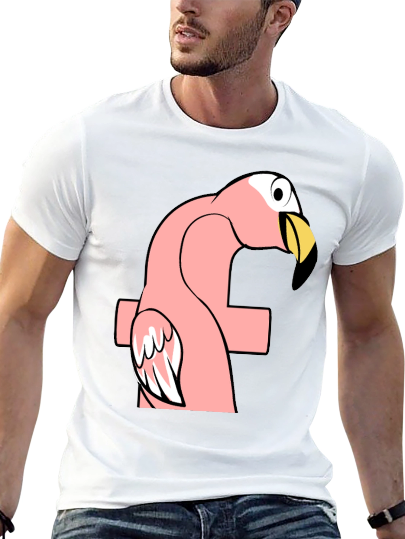 Funny Flamingo F Black T-Shirt