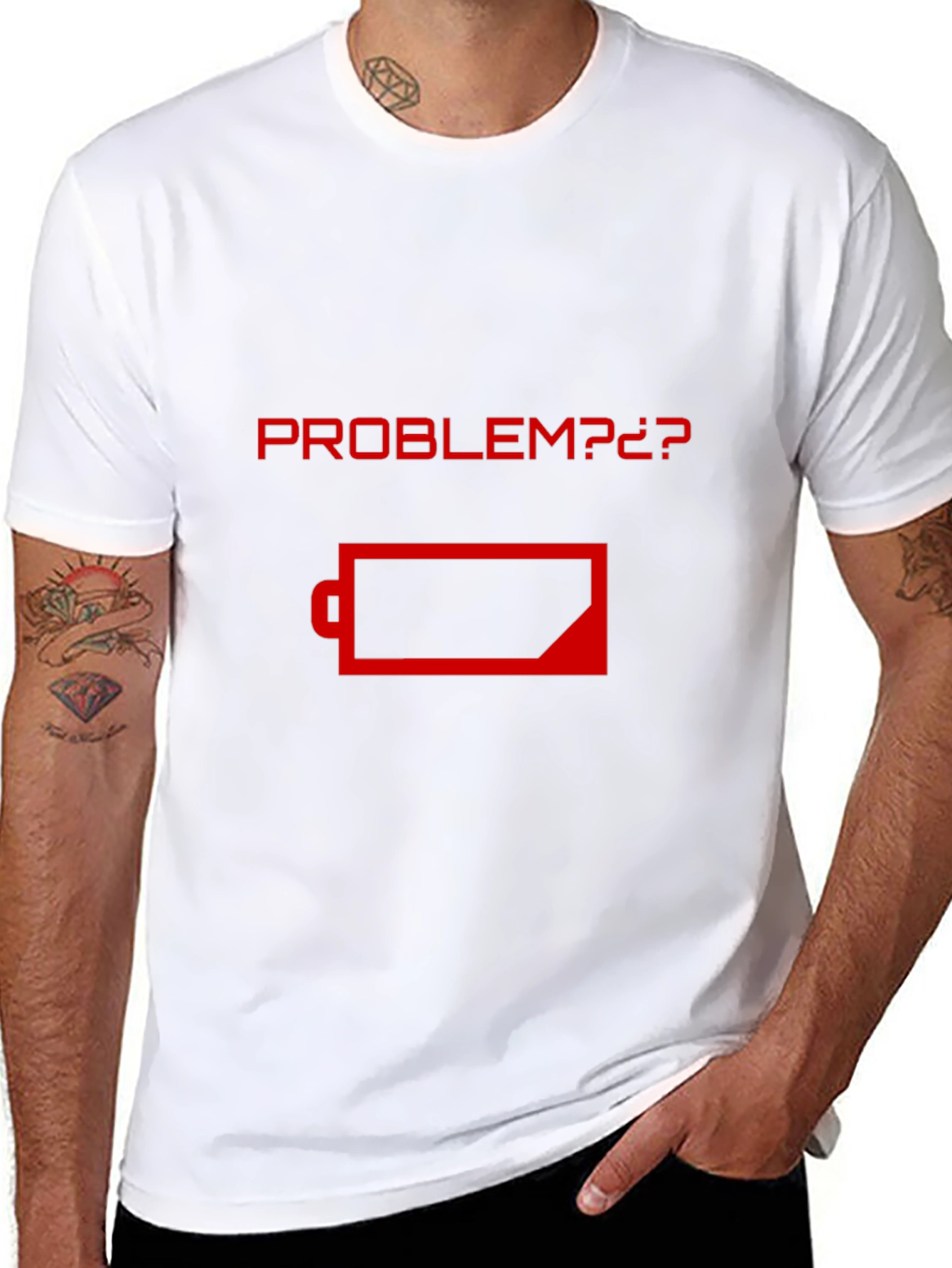 Problem Low Battery Graphic Tee - Black