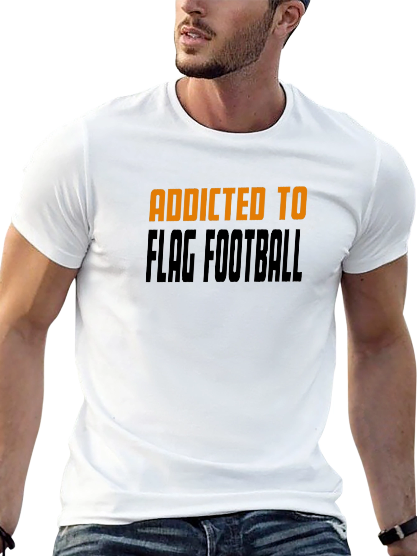 Addicted to Flag Football Black T-Shirt