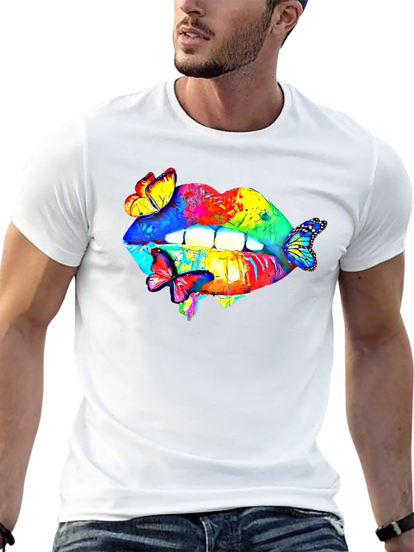 Lips and Butterflies Graphic Tee