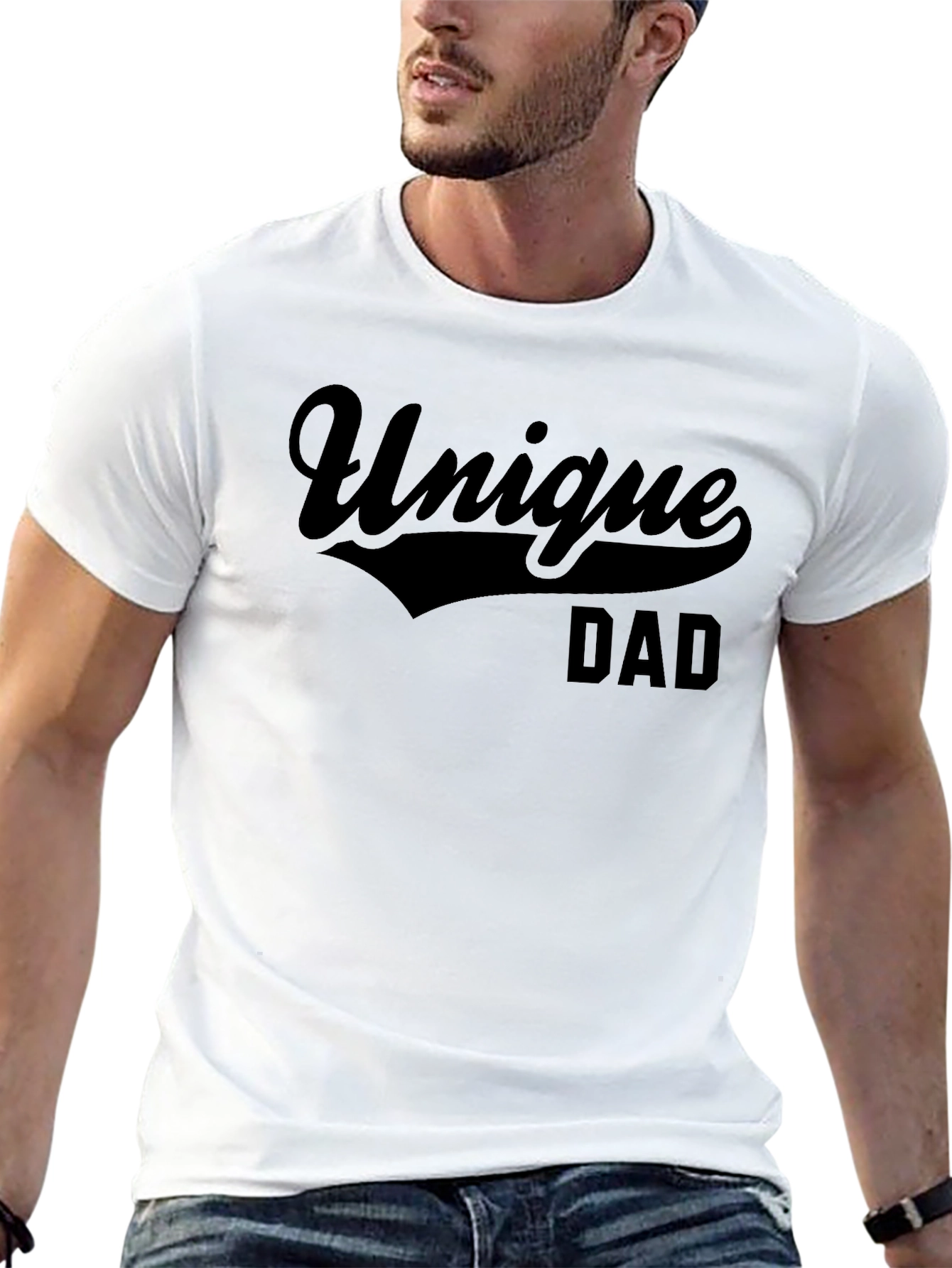 Unique Dad Black Graphic T-Shirt - Mens Fashion