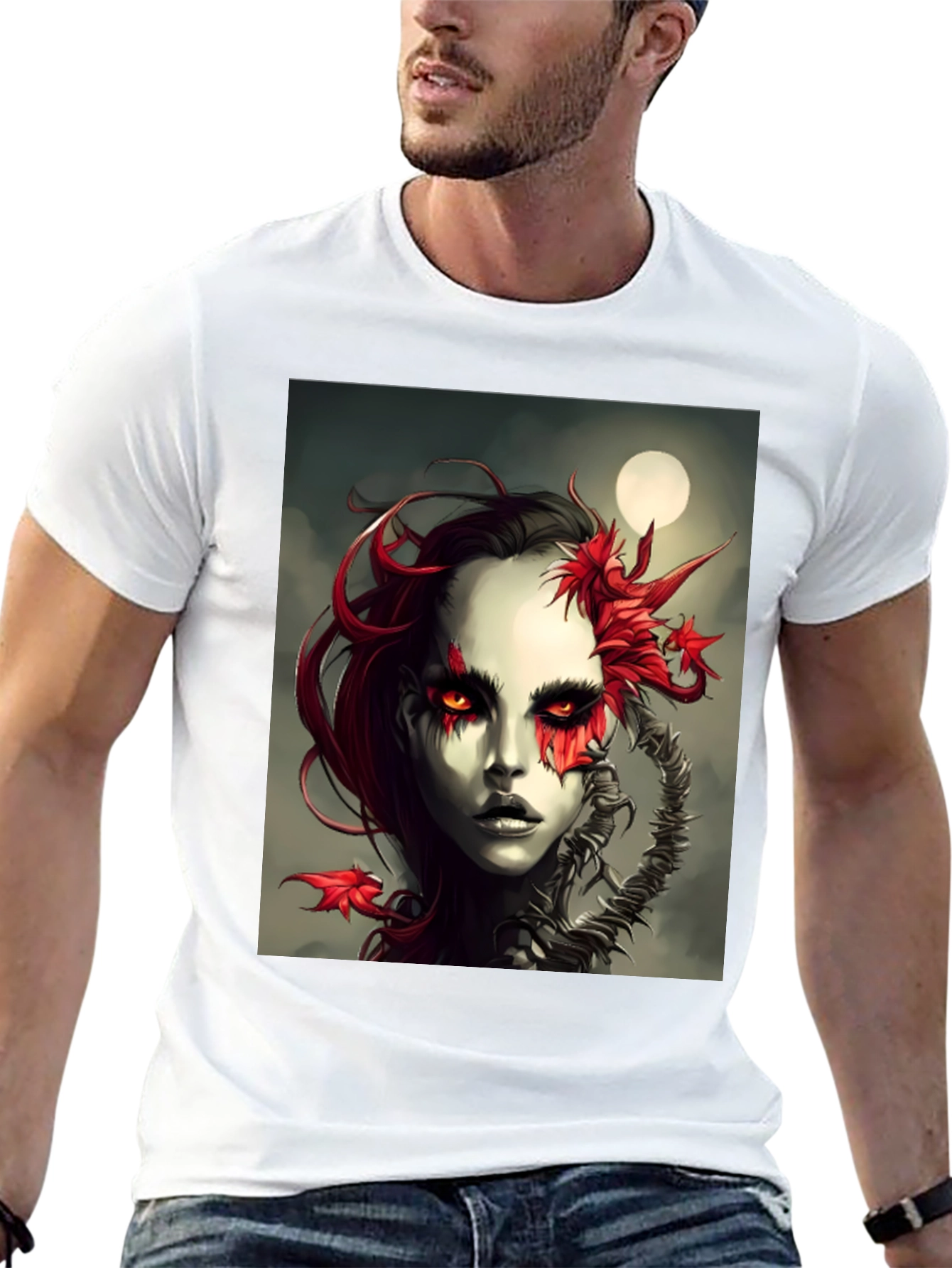 Dark Fantasy Woman Graphic Tee - Unique Art Design