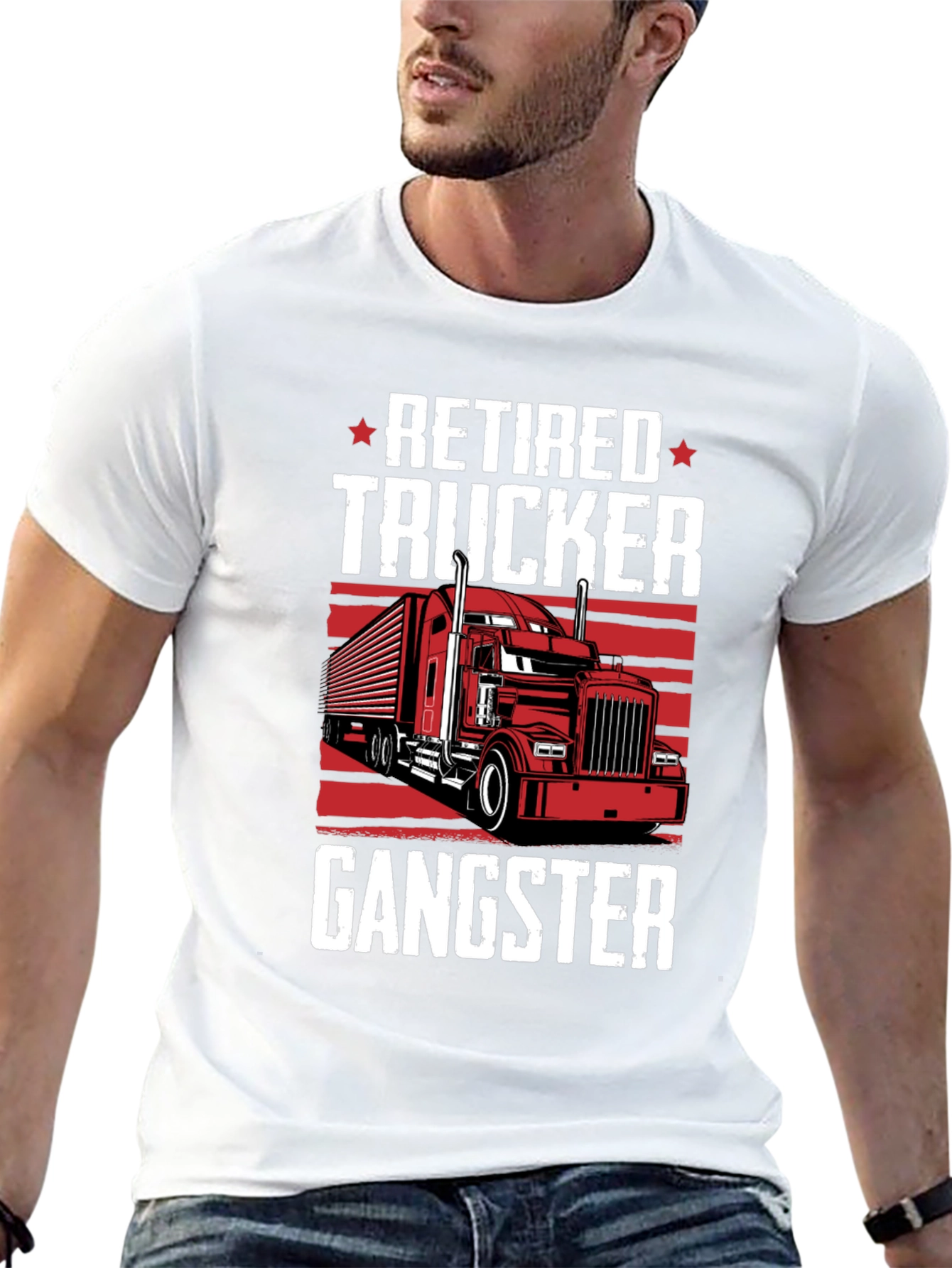 Retired Trucker Gangster Graphic T-Shirt
