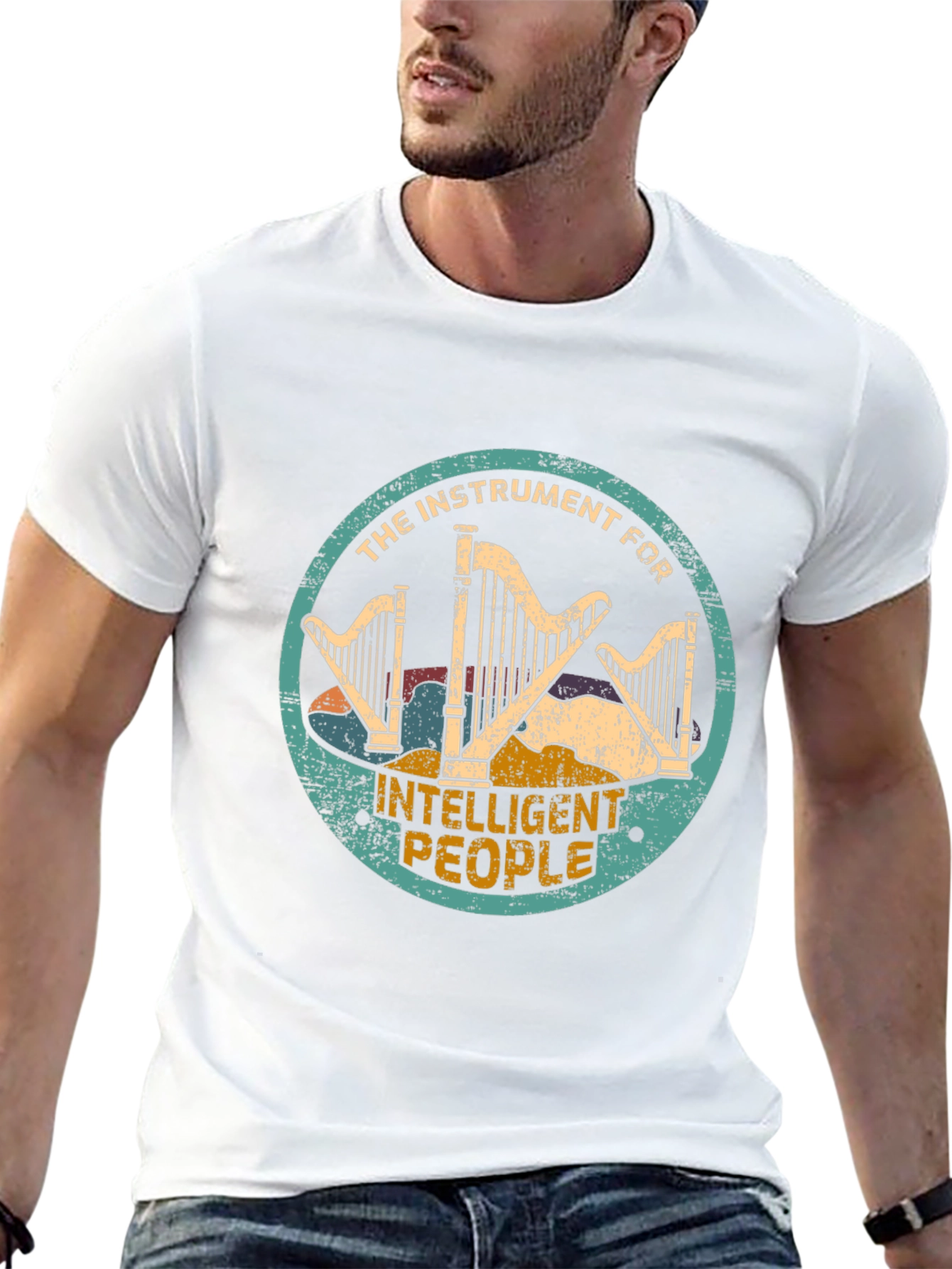 Intelligent People Harp Graphic T-Shirt