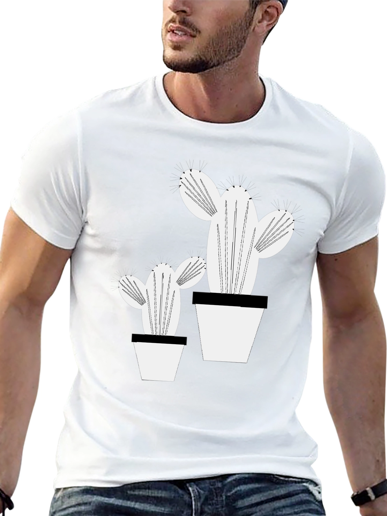 Cactus Graphic T-Shirt - Modern Plant Lover Tee
