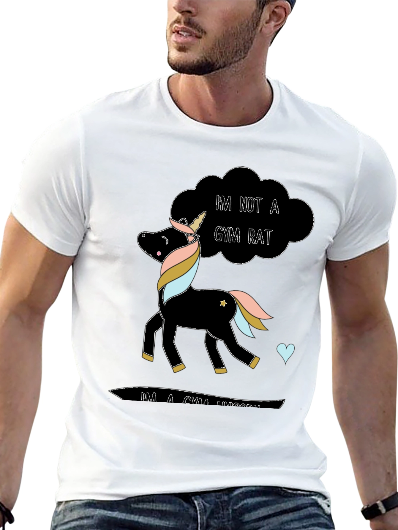 Gym Unicorn Black T-Shirt
