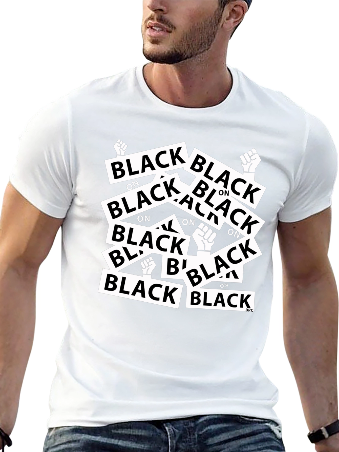 Black on Black Graphic Tee - Mens Fashion