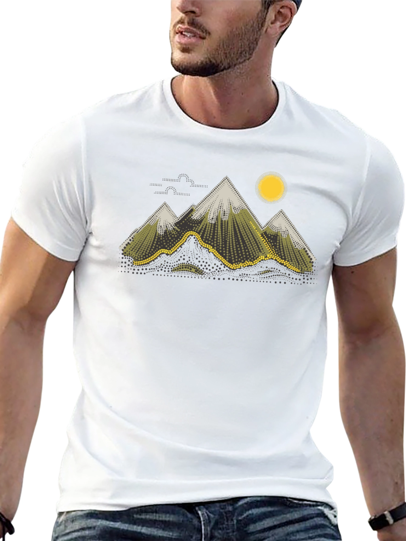 Mountain Peak Graphic T-Shirt - Stylish Black Tee